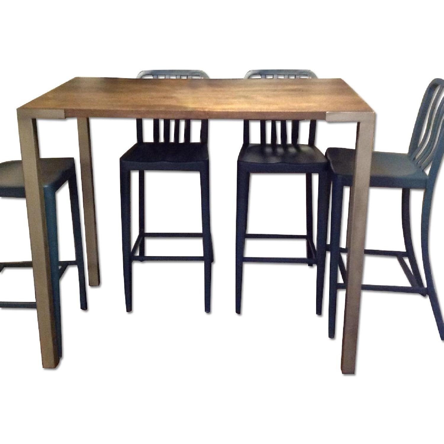 CB2 High Dining Table w/ 4 Chairs AptDeco