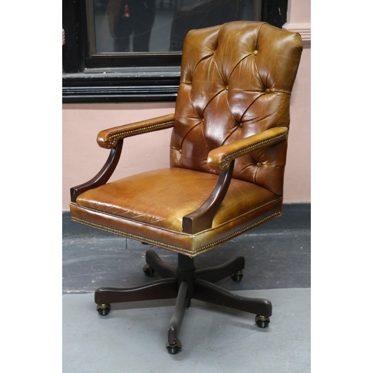 Executive Style Brown Desk Chair - image-1