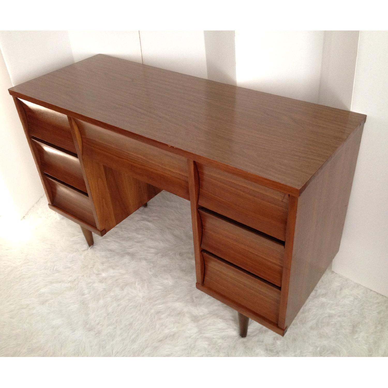 Mid Century Modern Johnson Carper 7 Drawer Desk - image-9