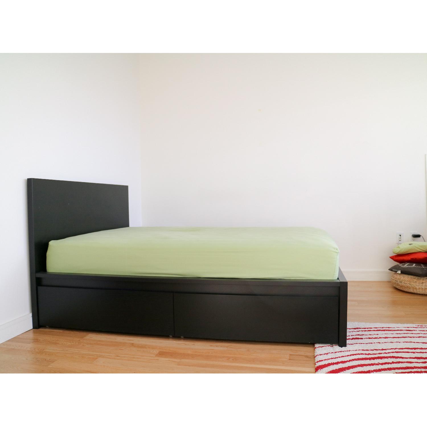 Ikea Malm Full Size Bed w/ Slatted Base & Underbed Storage AptDeco
