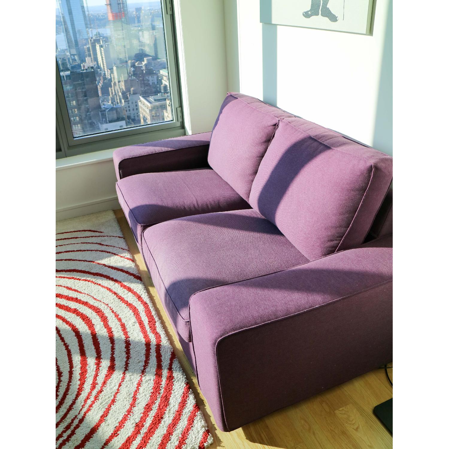 Ikea Kivik Red-Lilac Loveseat w/ Removable Cover - image-4