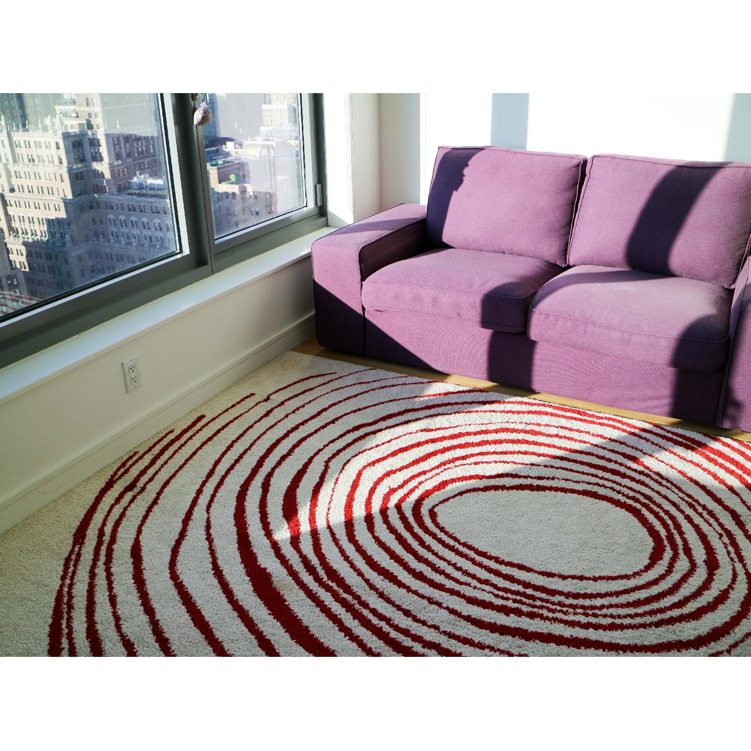 Ikea Kivik Red-Lilac Loveseat w/ Removable Cover - image-5