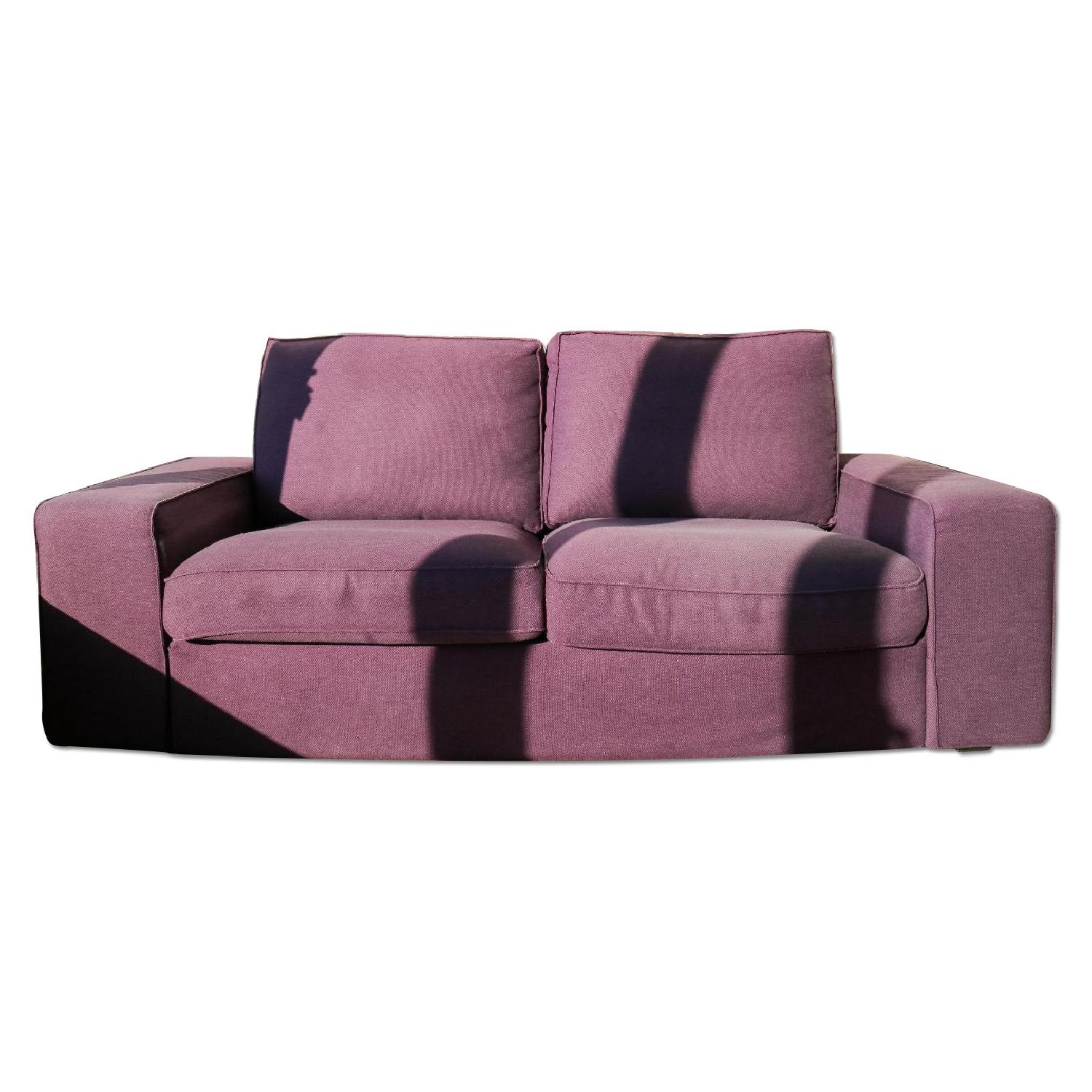Ikea Kivik RedLilac Loveseat w/ Removable Cover AptDeco