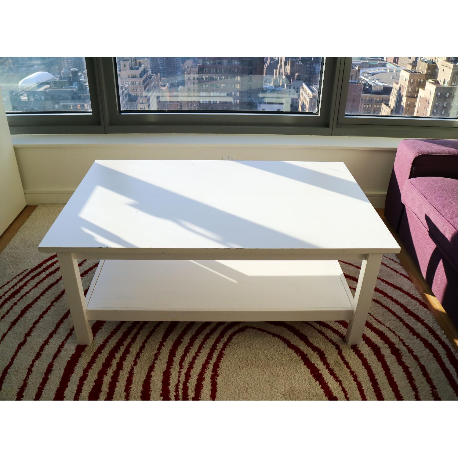 Ikea White Solid Wood Coffee Table AptDeco