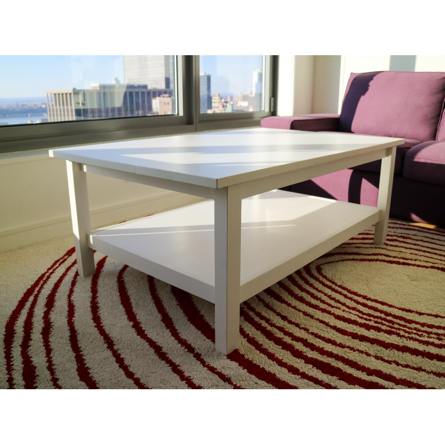Ikea White Solid Wood Coffee Table AptDeco