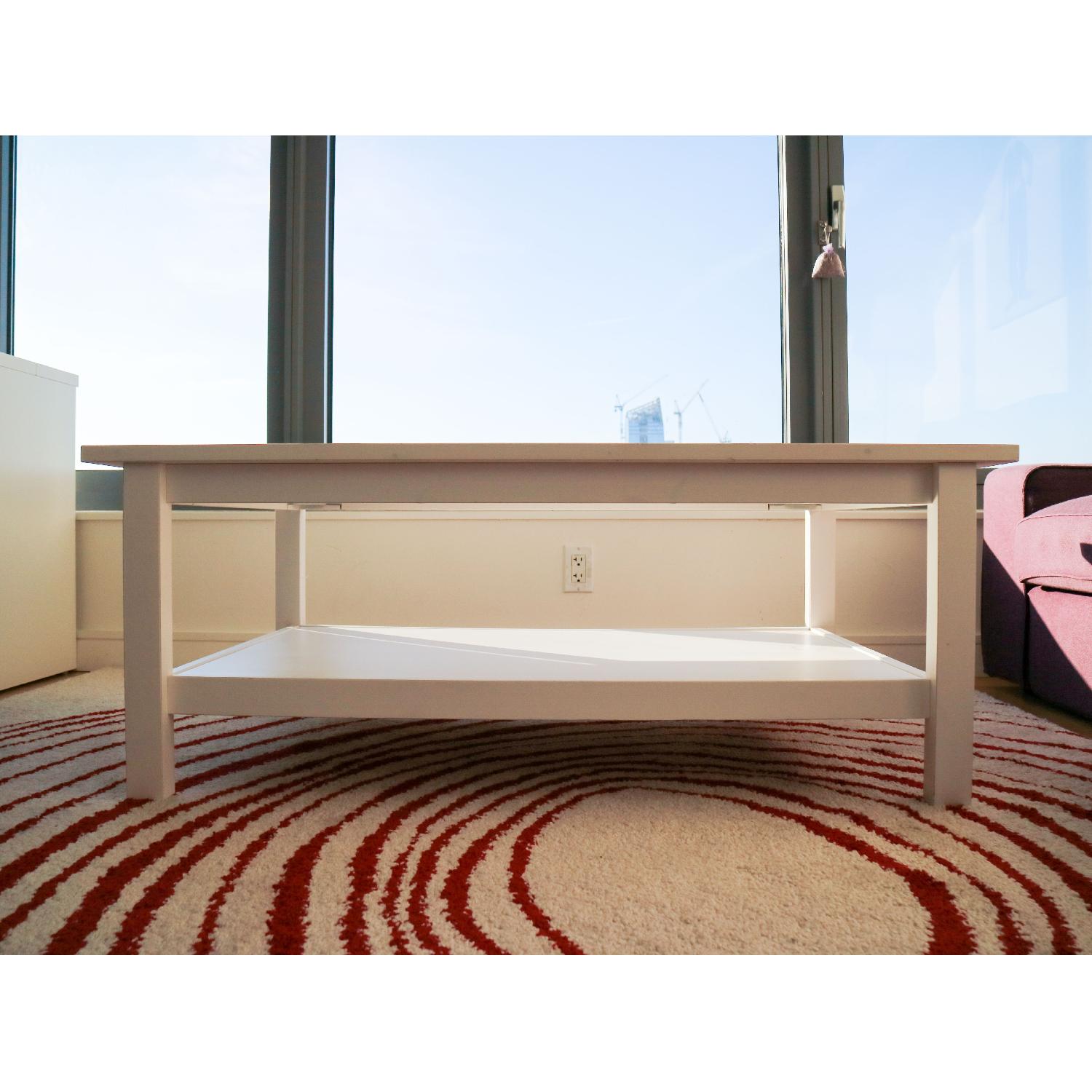 Ikea White Solid Wood Coffee Table - image-4