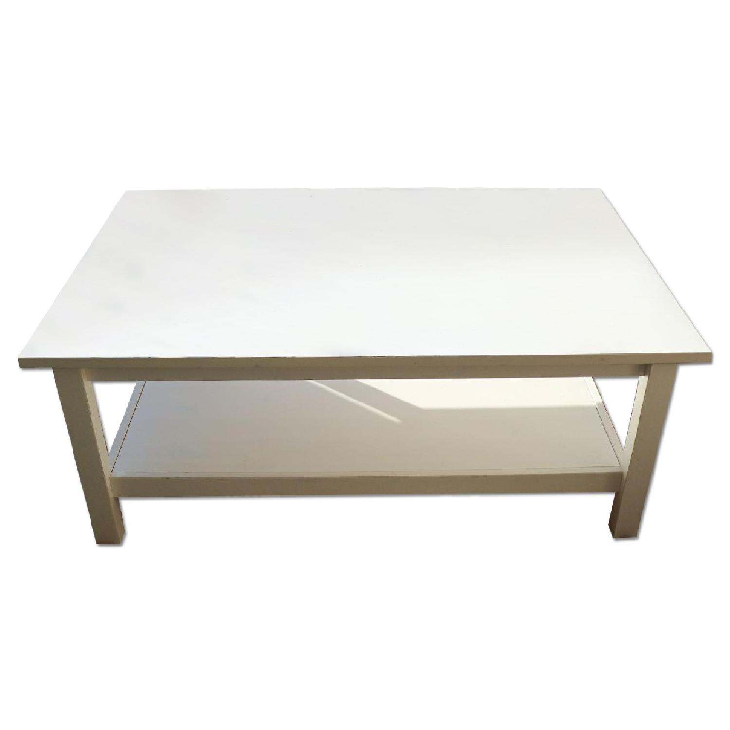 Ikea White Solid Wood Coffee Table AptDeco