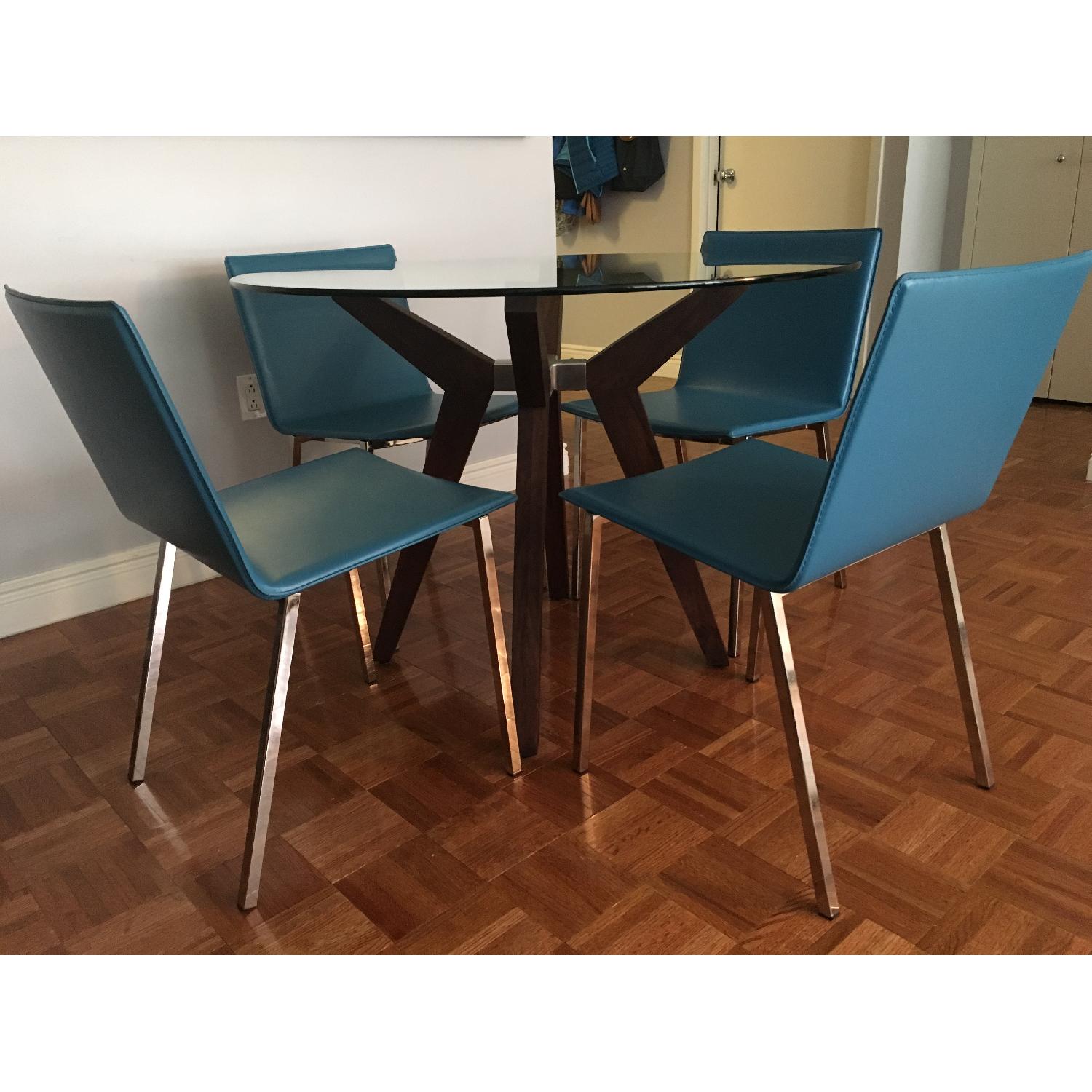 Crate & Barrel Strut Glass Dining Table - image-2