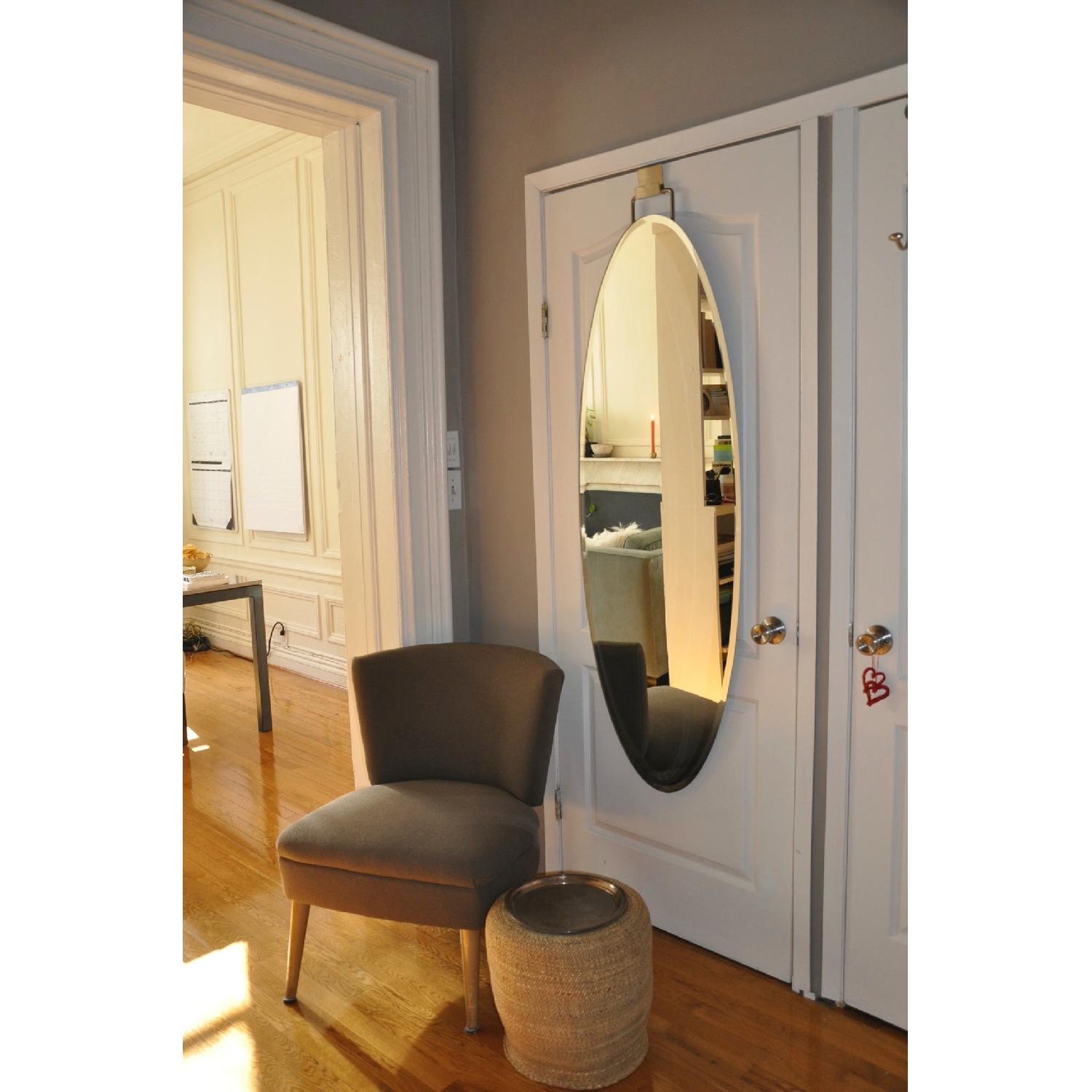 Pottery Barn Full Length Over Door Beveled Oval Mirror - image-5