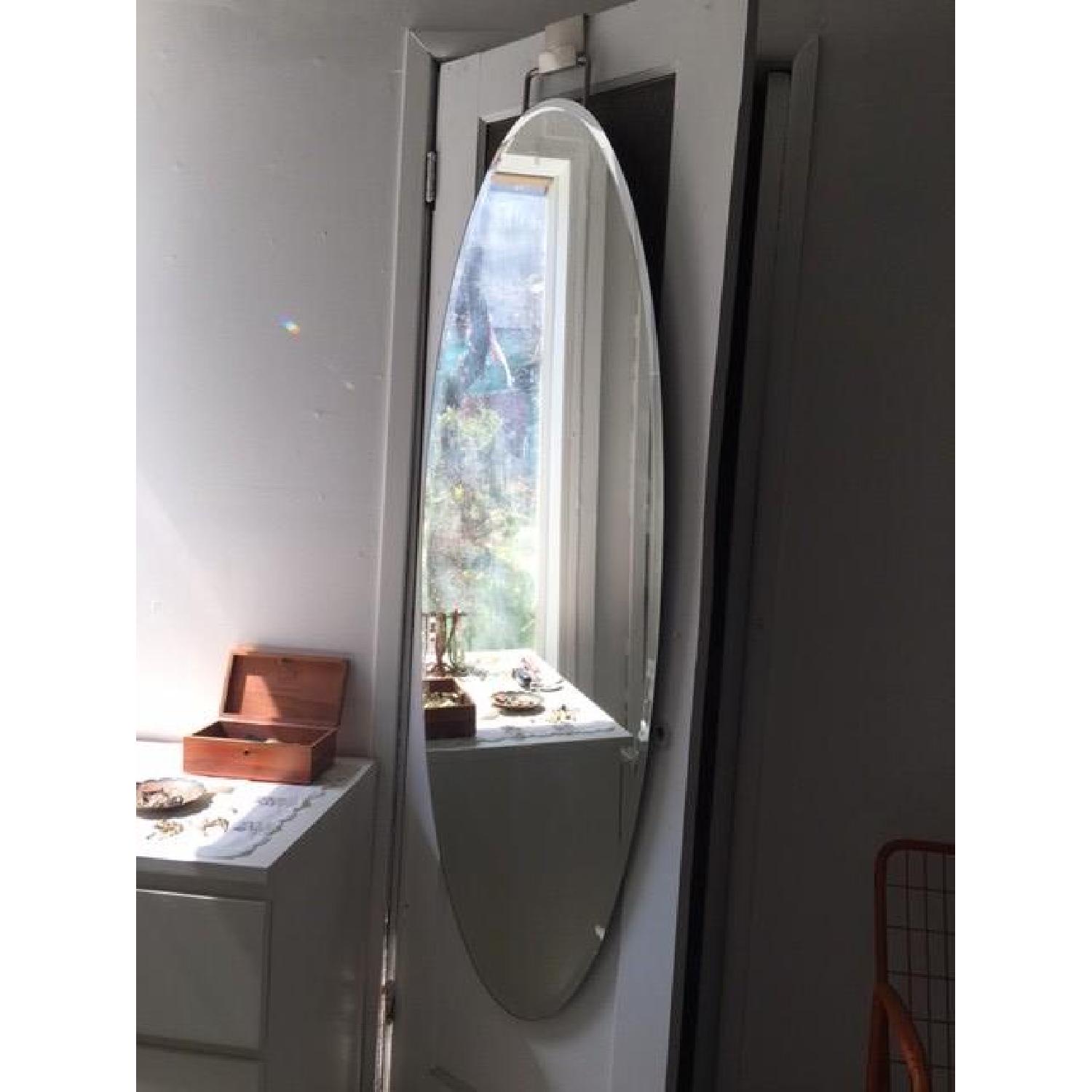 Pottery Barn Full Length Over Door Beveled Oval Mirror - image-8