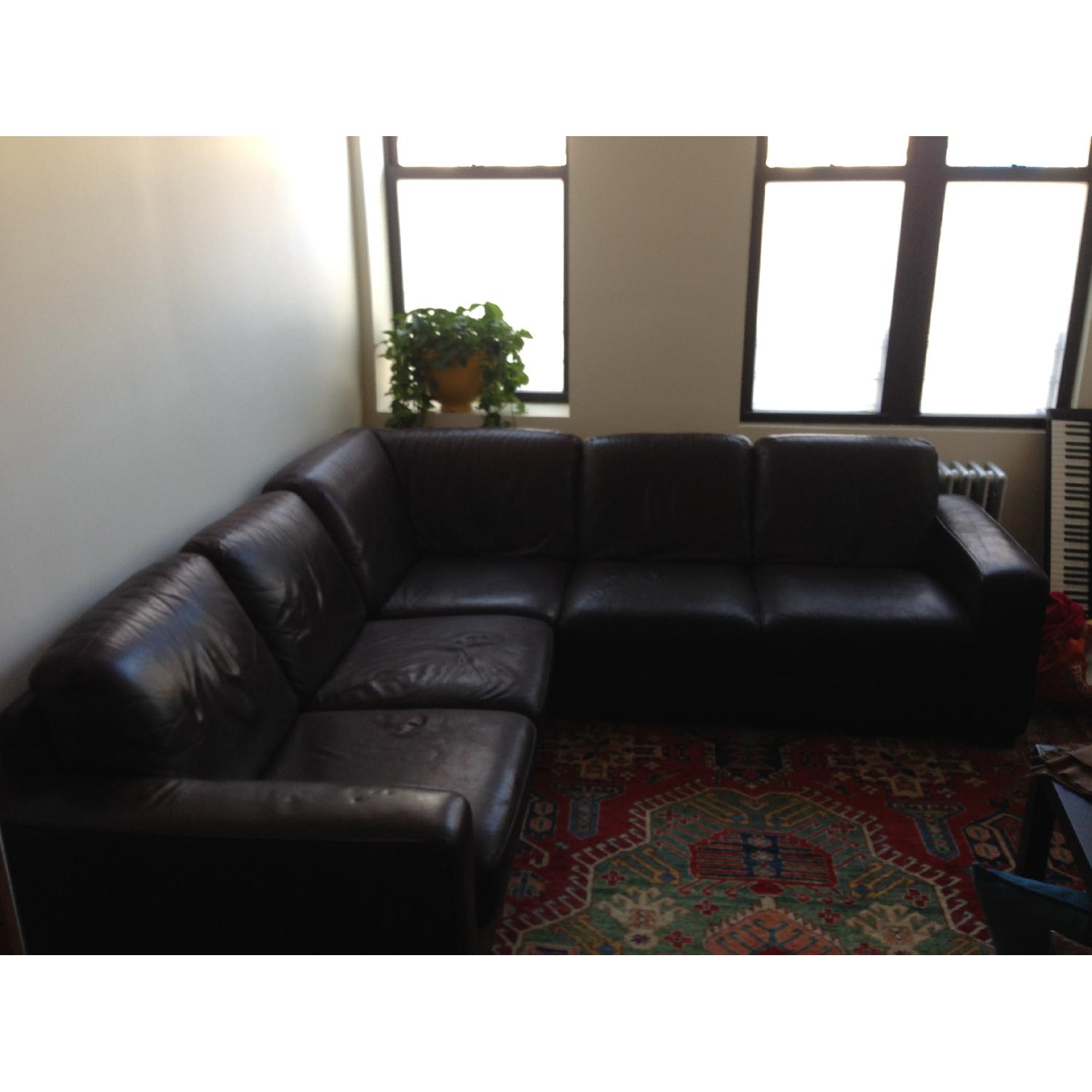 Natuzzi Leather Sectional Sofa - image-1