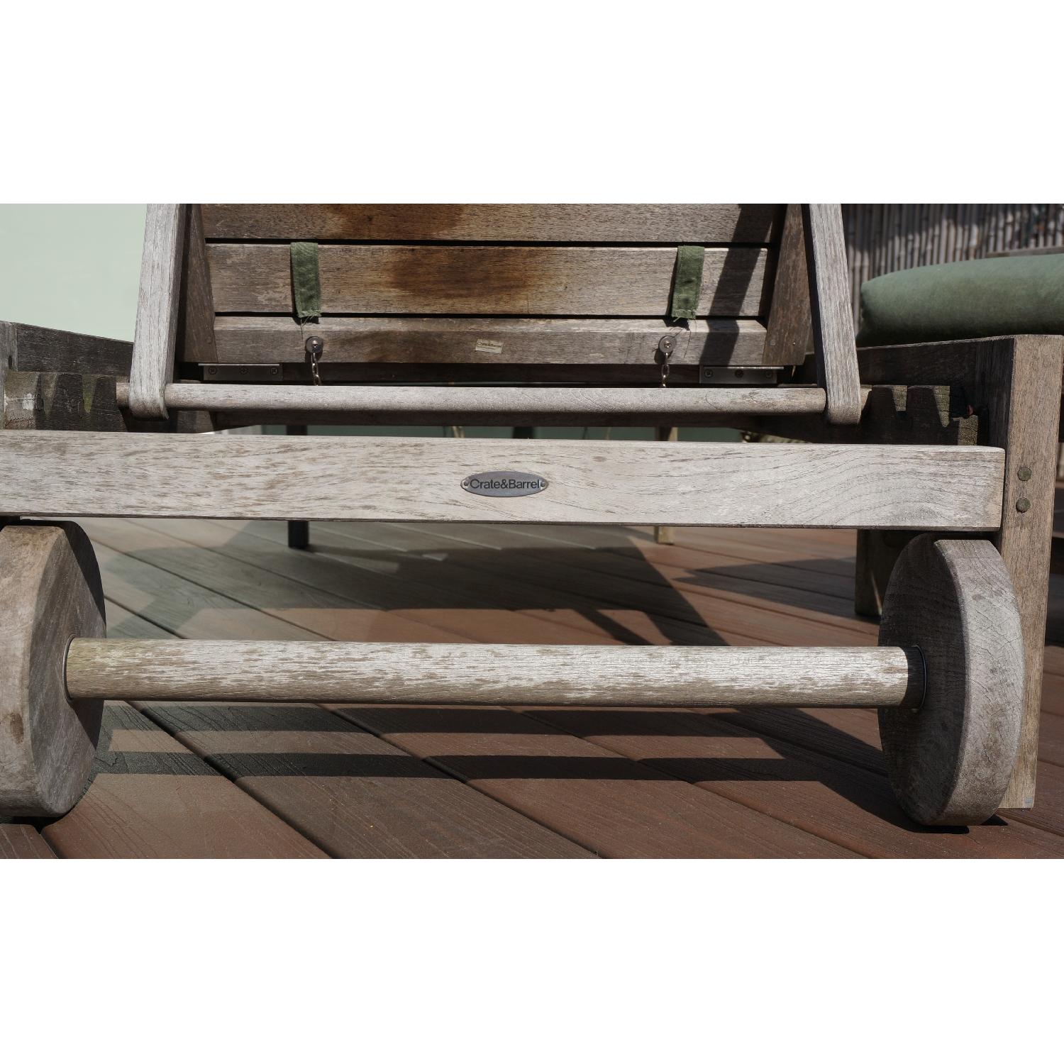 Crate & Barrel Regatta Sun Loungers w/ Cushions + Side Table - image-4