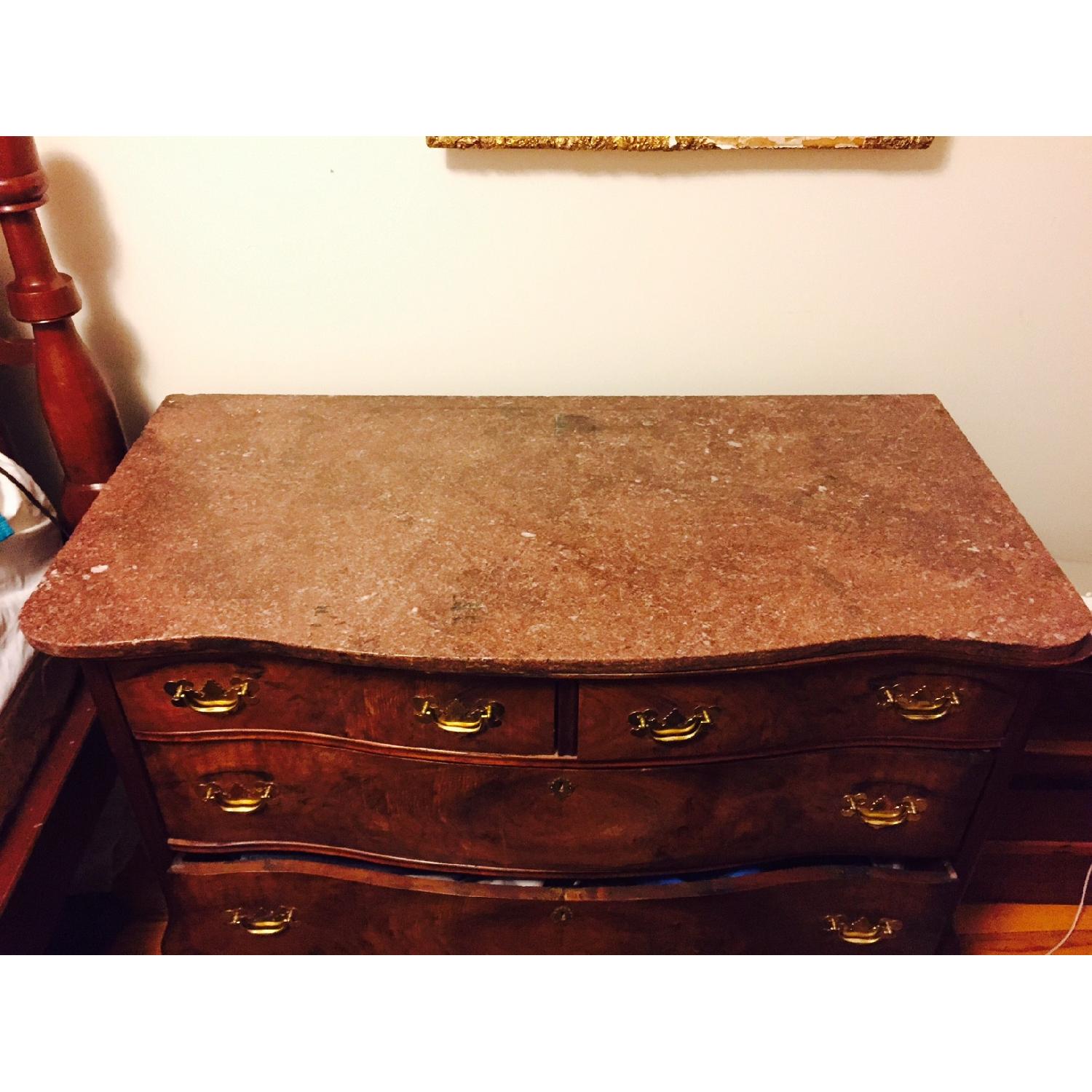 Antique Walnut Dresser w/ Marble Top - image-1