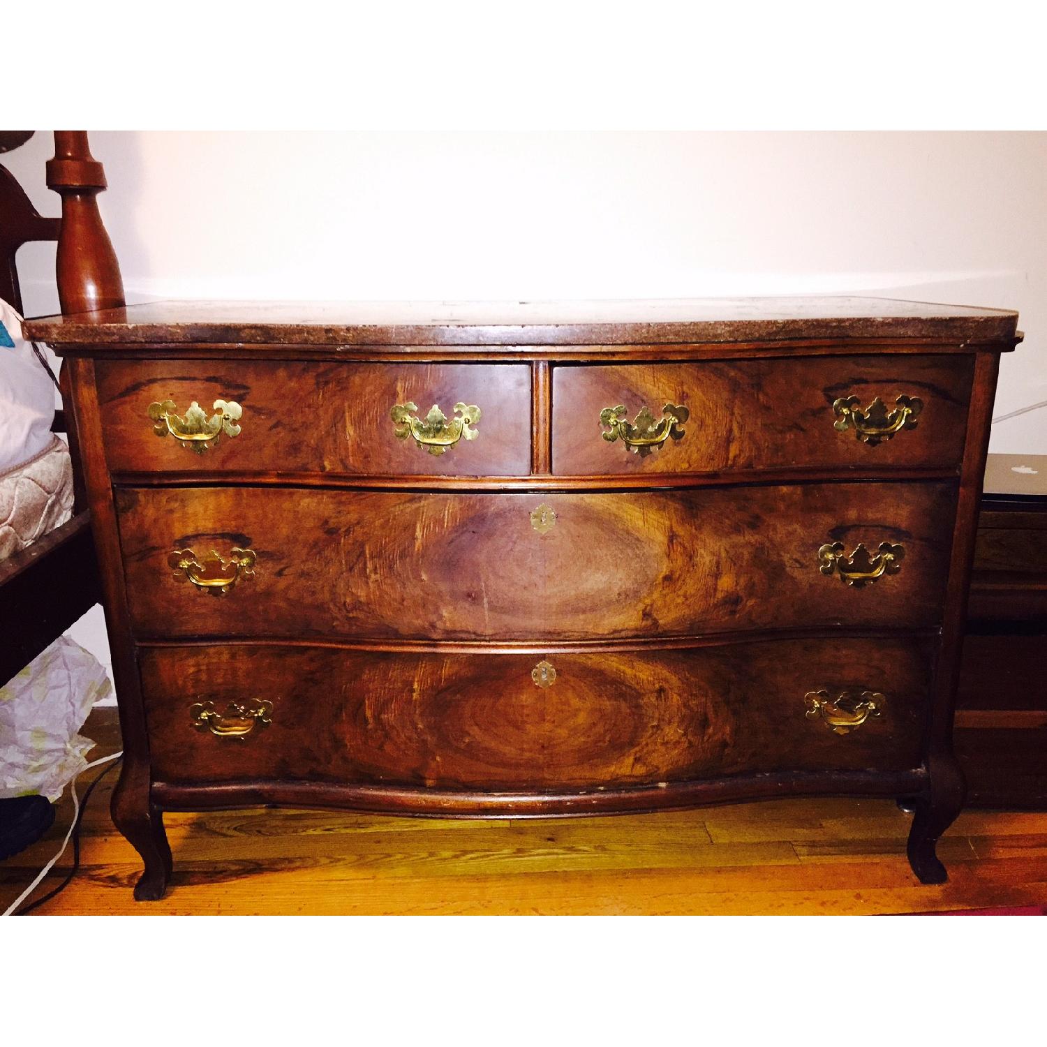 Antique Walnut Dresser w/ Marble Top - image-6