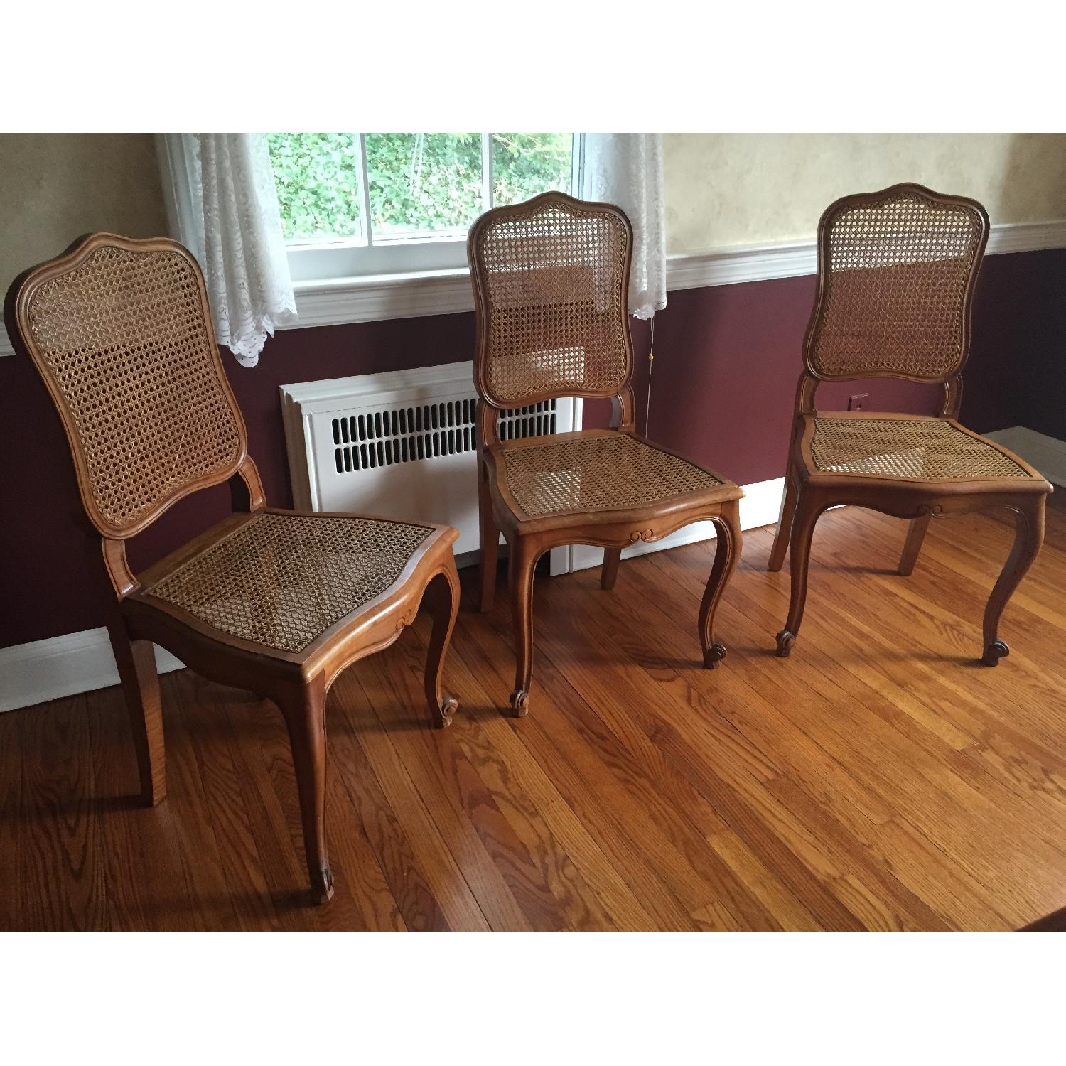 Antique French China Closet w/ 6 Antique French Cane Back Chairs AptDeco