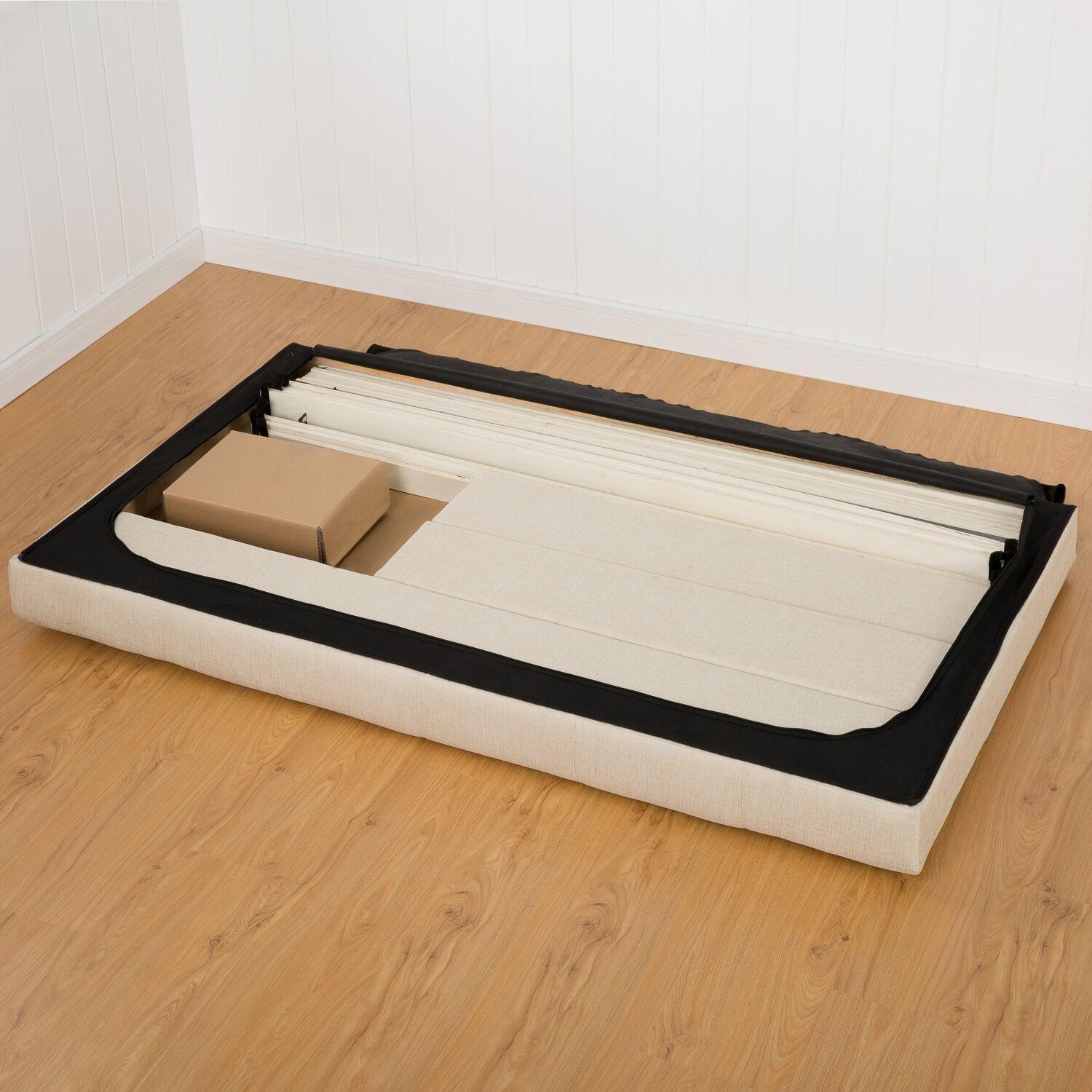 Sleep Revolution Taupe Button Tufted Platform Bed - image-2
