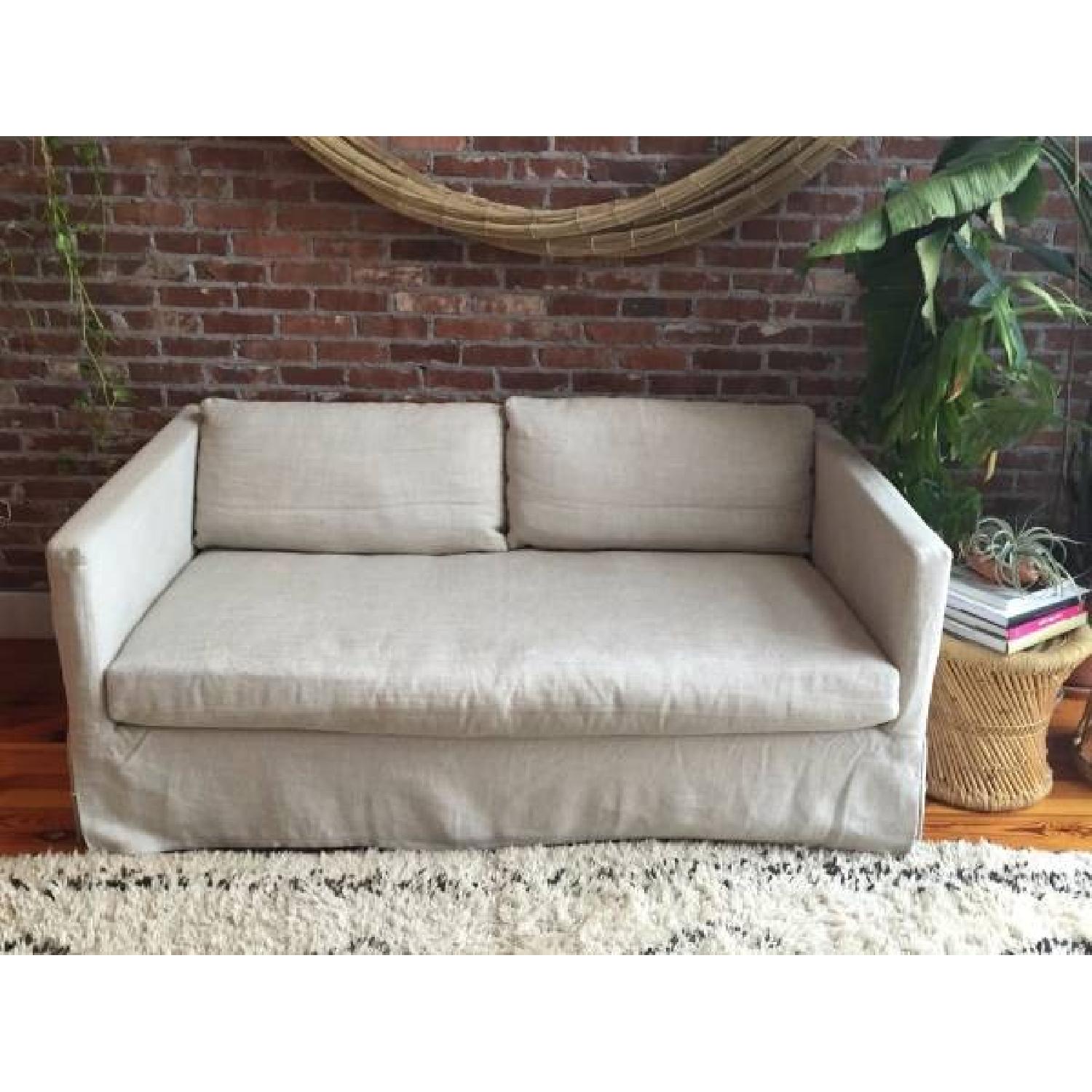 Restoration Hardware Linen Sofa - image-1
