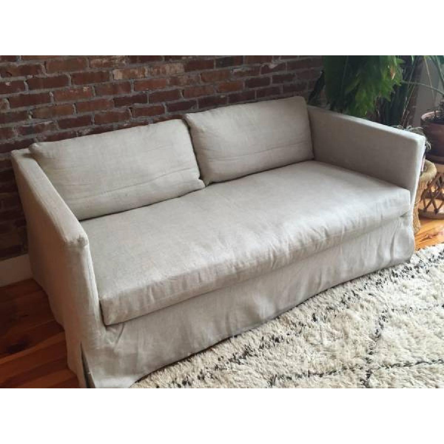Restoration Hardware Linen Sofa - image-2