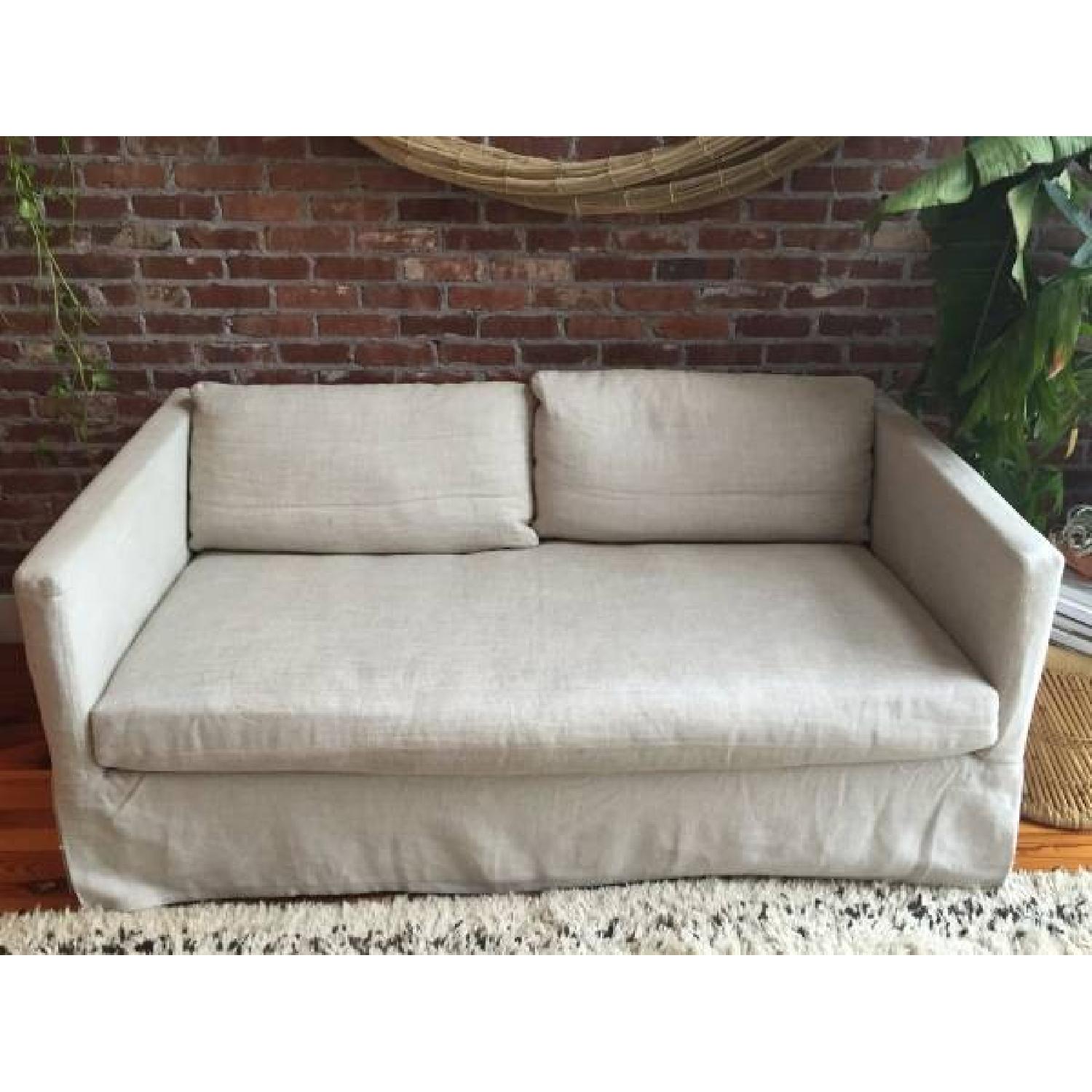 Restoration Hardware Linen Sofa - image-3