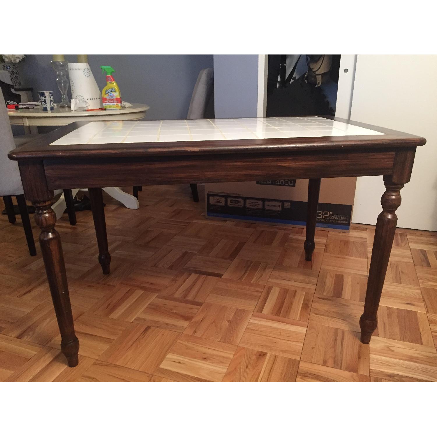 Dark Wood Tile Top Kitchen/Dining Table - image-1