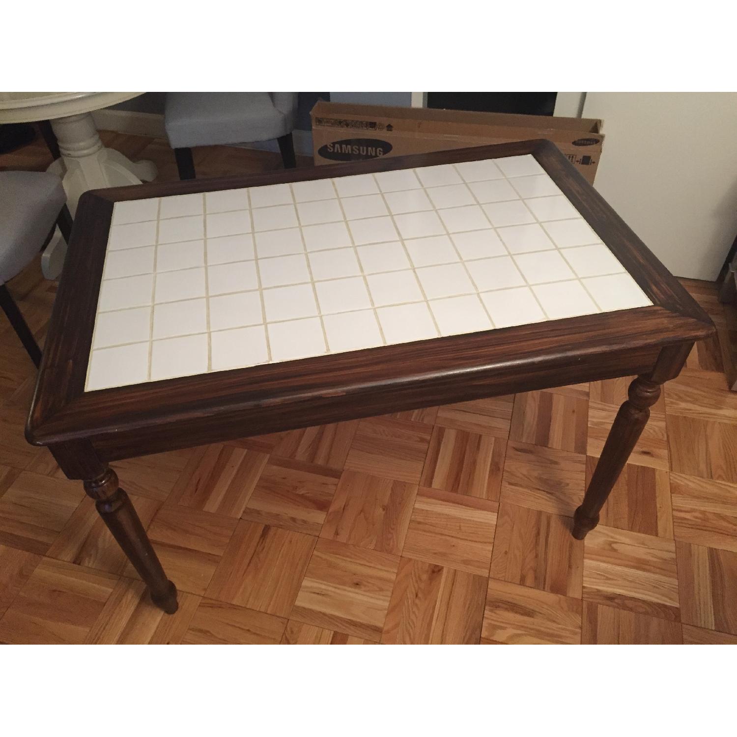 Dark Wood Tile Top Kitchen/Dining Table - image-3