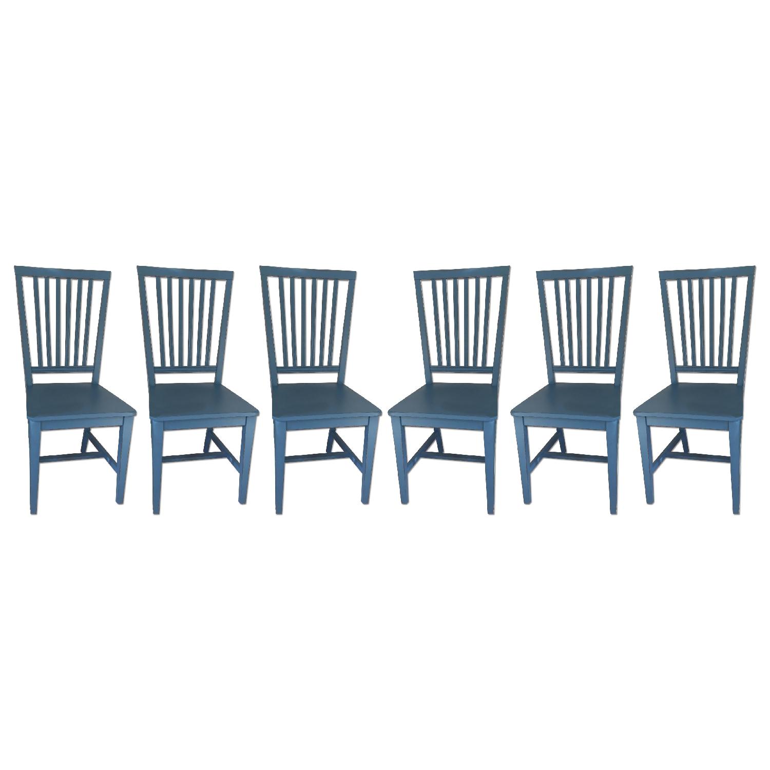Crate & Barrel Village Wood Dining Chairs Set of 6 AptDeco