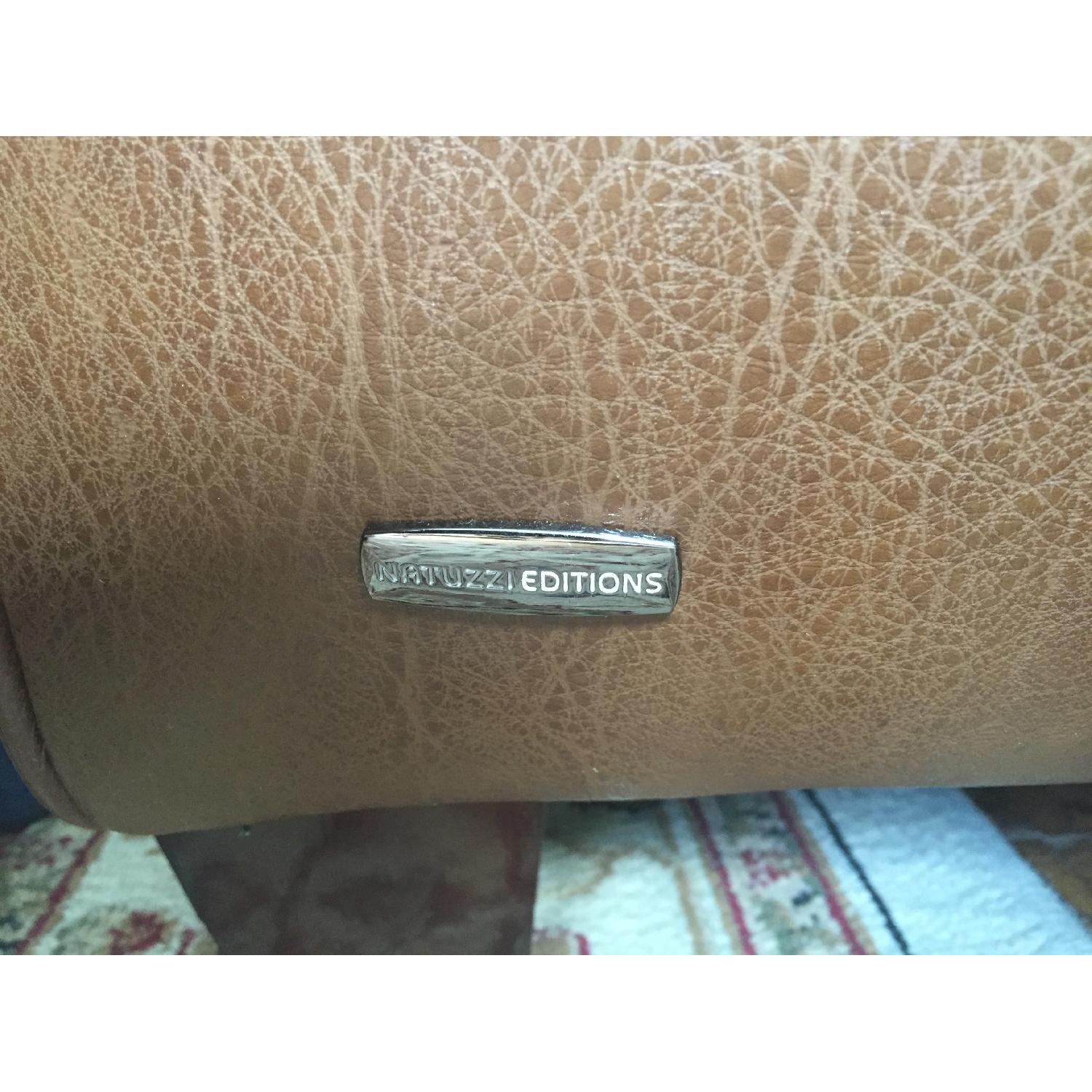 Natuzzi Brown Leather Couch - image-6