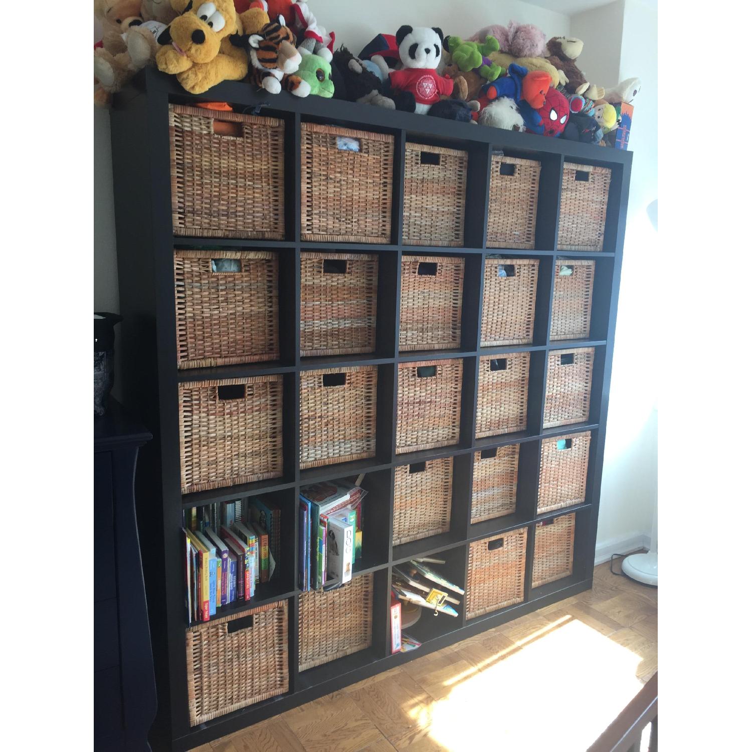 Ikea Kallax Bookcase w/ 15 Storage Baskets AptDeco