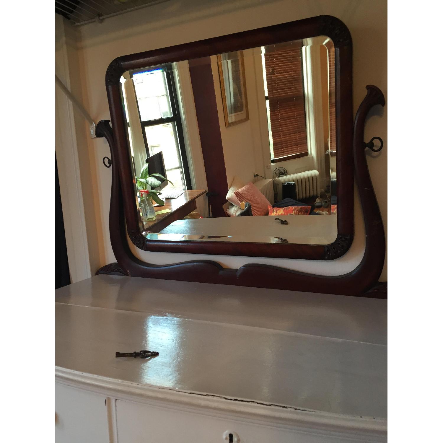 Antique White Dresser w/ Mirror - image-2