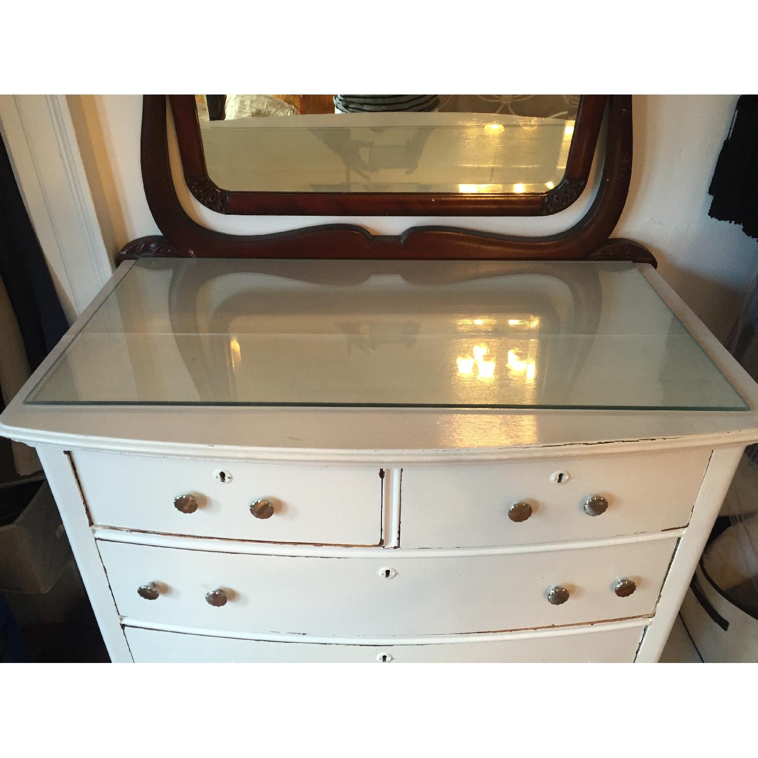 Antique White Dresser w/ Mirror - image-5