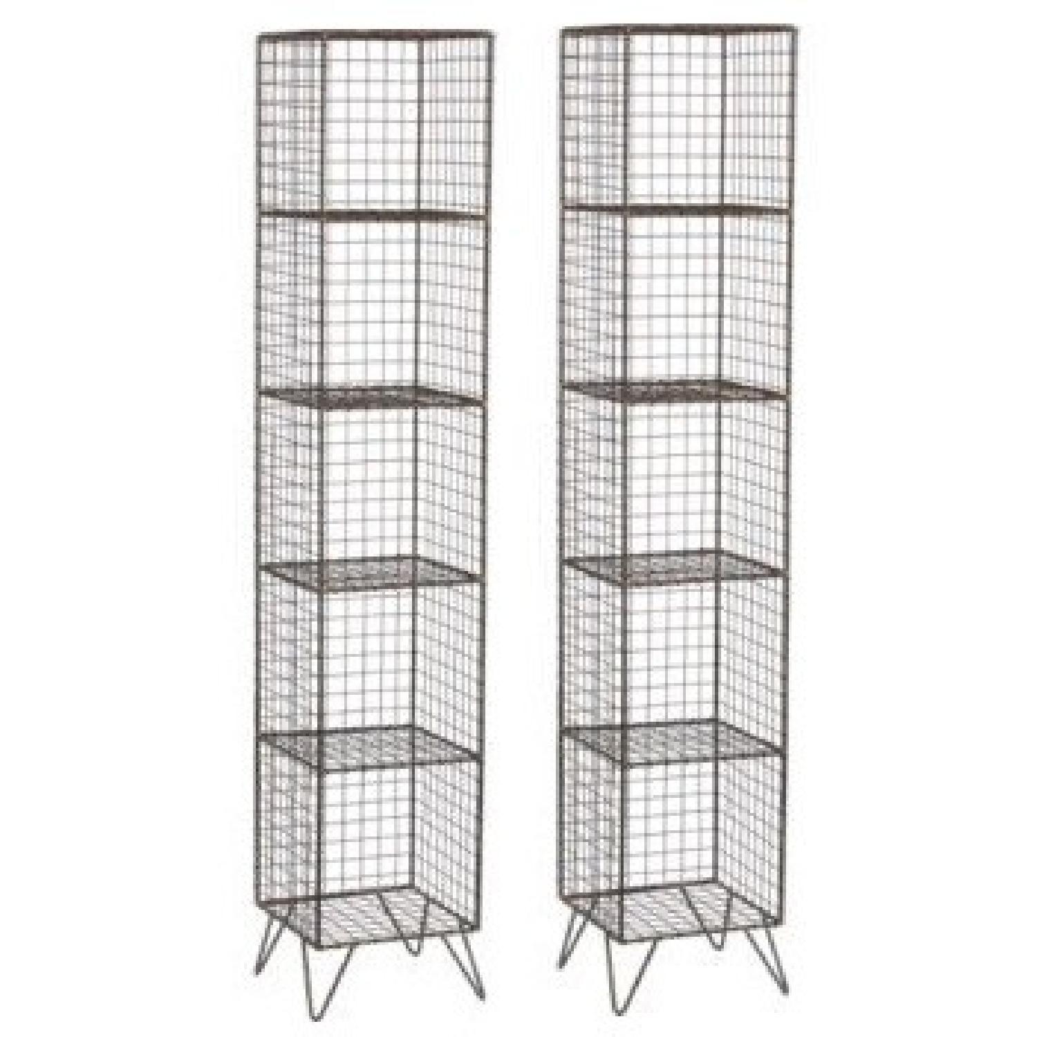 CB2 Wire Tower Shelving - Pair - image-0