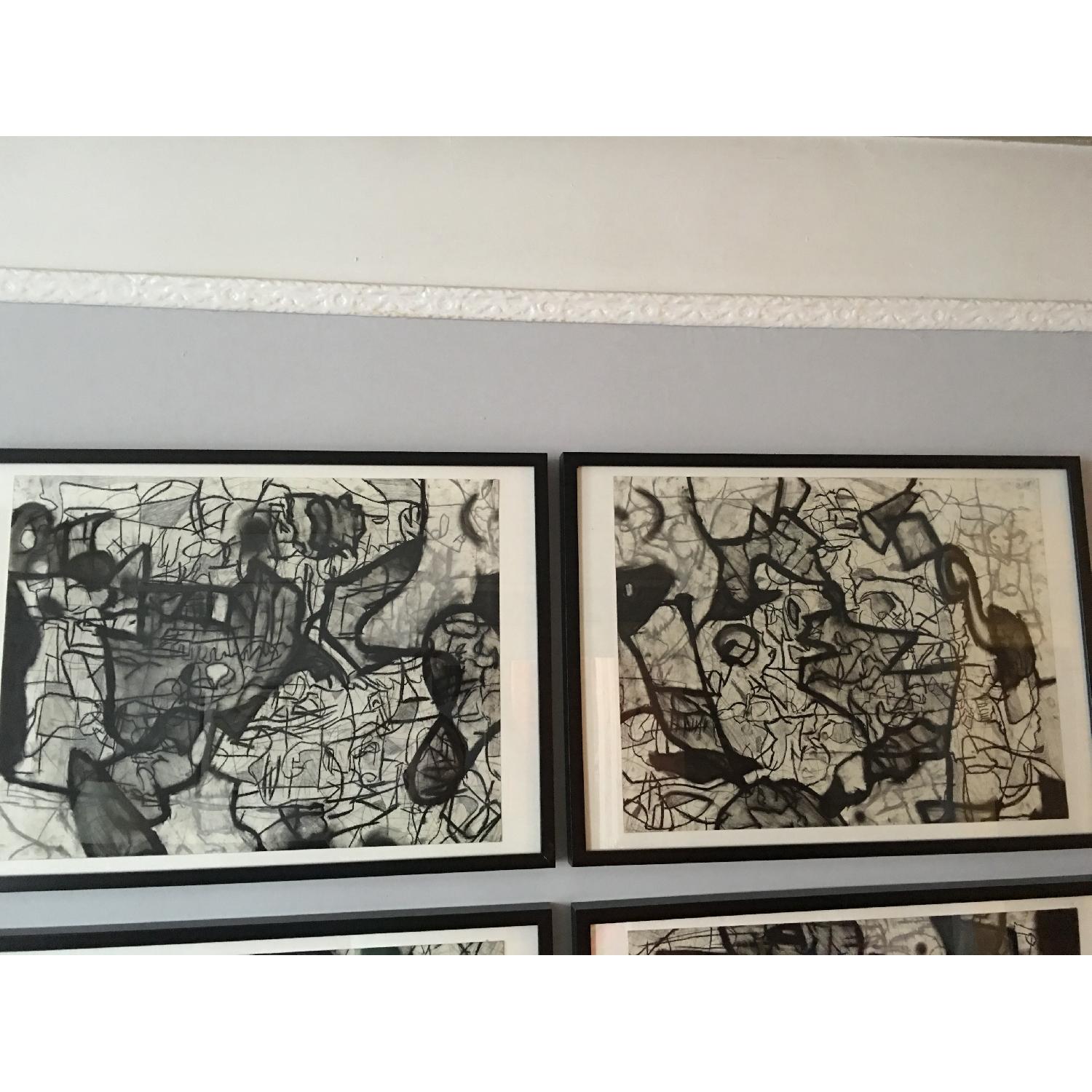 Abstract Charcoal Drawing by Craig Wilwol - Set of 4 - image-3