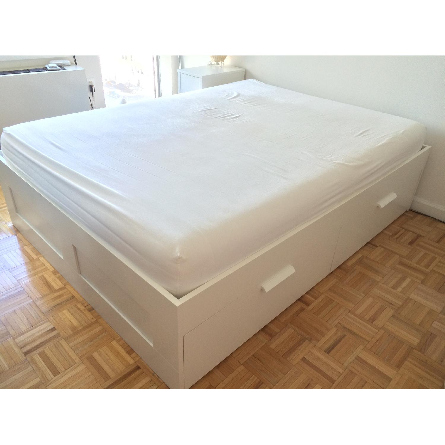 Ikea Queen Size Bed Frame w/ Storage - image-4