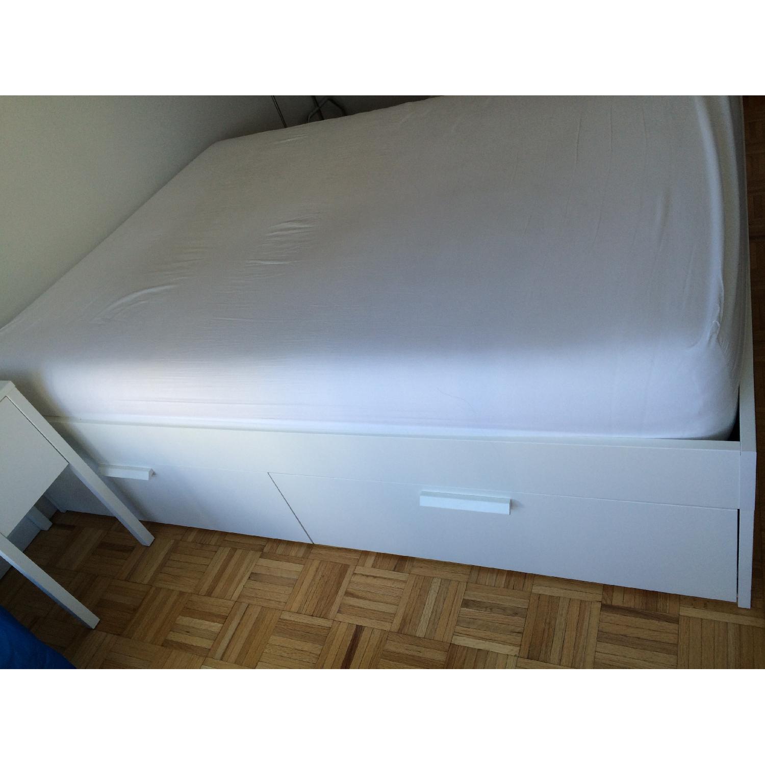Ikea Queen Size Bed Frame w/ Storage - image-5