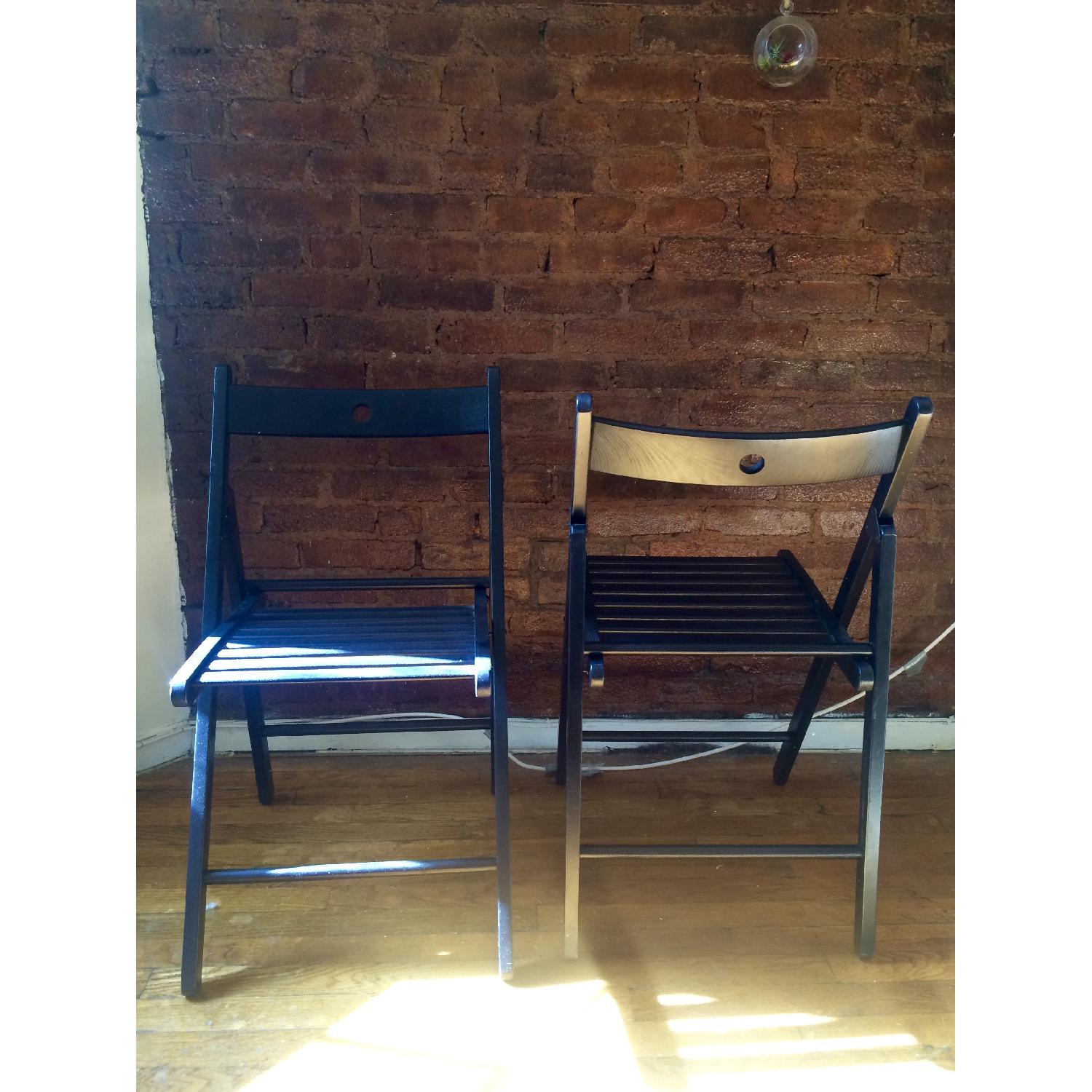 Ikea Black Folding Chairs Set of 4 AptDeco