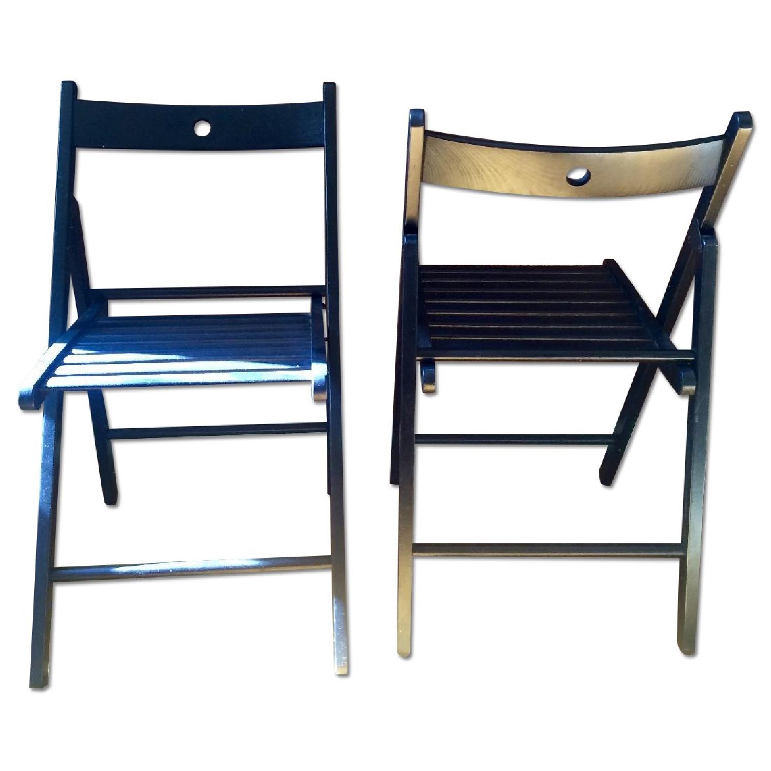 Ikea Black Folding Chairs Set of 4 AptDeco