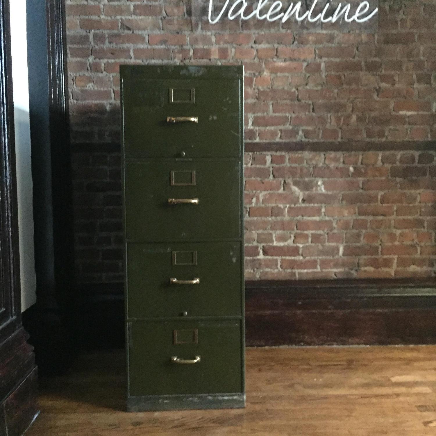 Vintage 4 Large Drawer Industrail File Cabinet - image-1