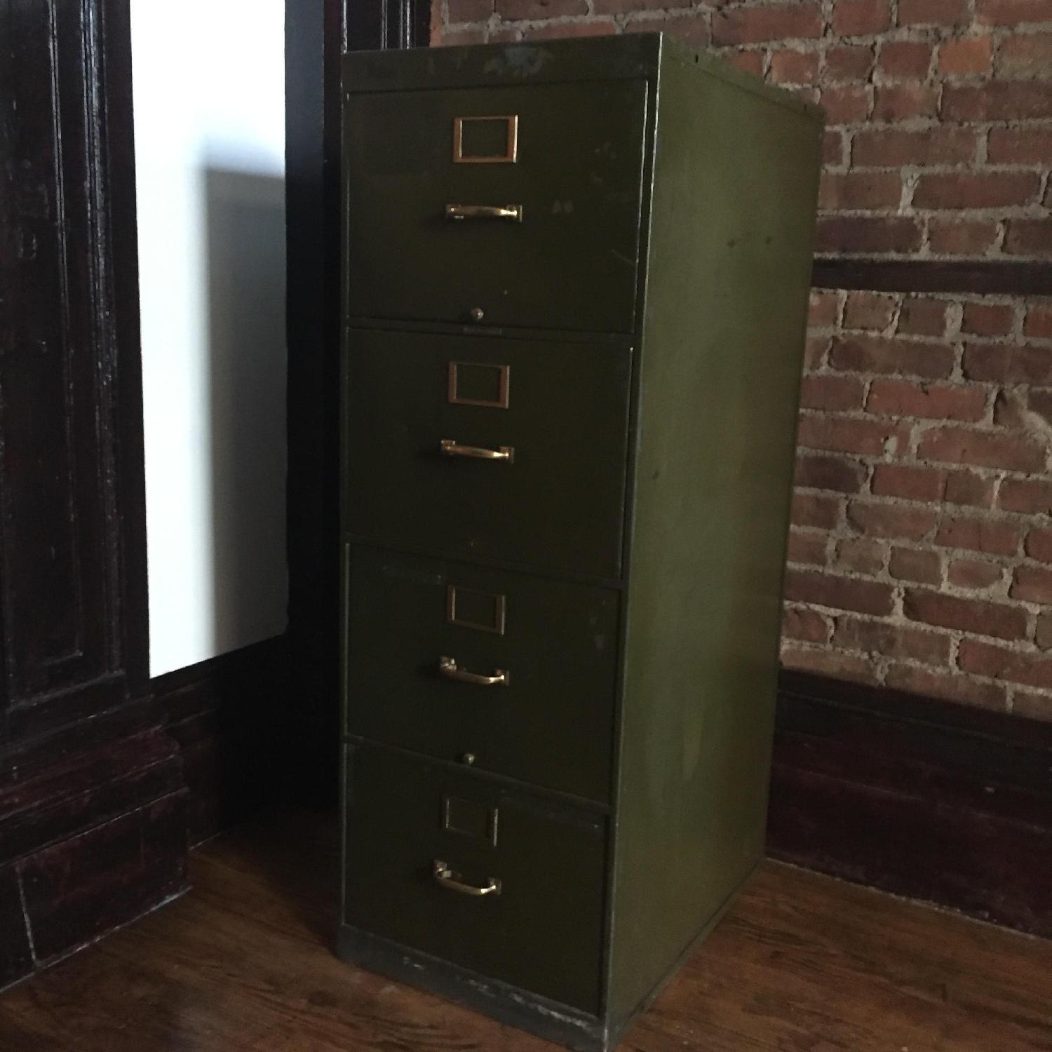 Vintage 4 Large Drawer Industrail File Cabinet - image-2