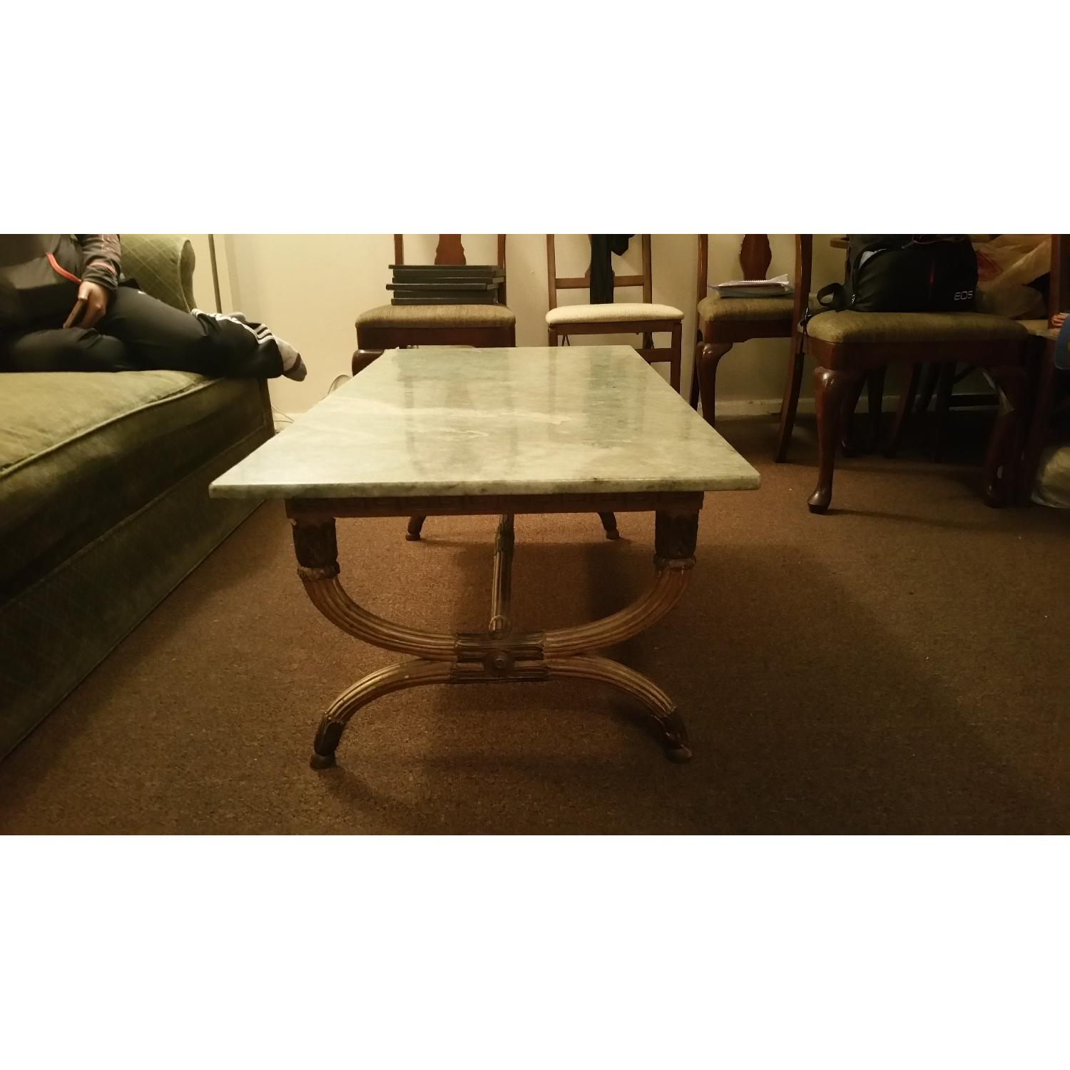 Antique Marble Coffee Table - image-2