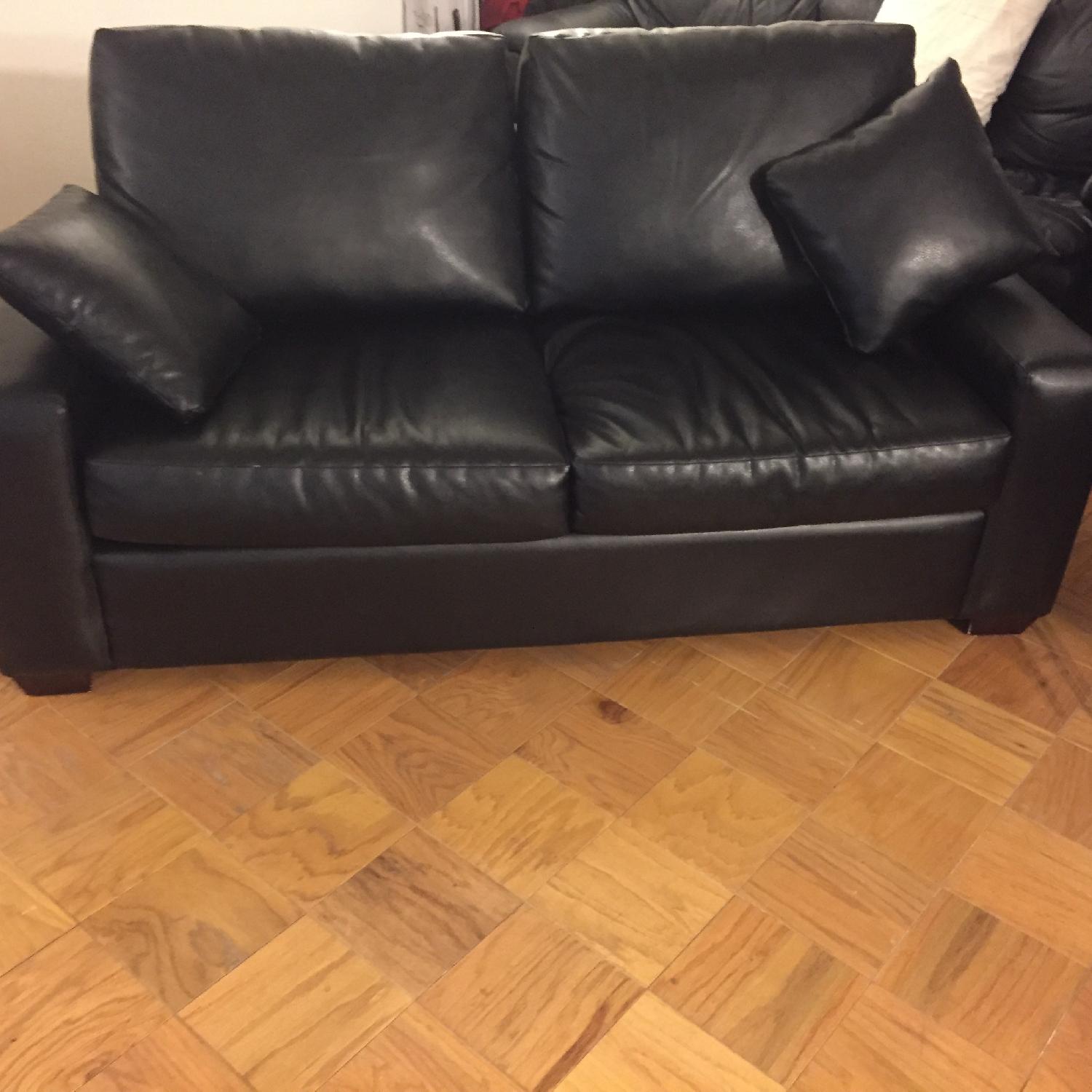 Custom Pebbled Leather Sofa - image-1