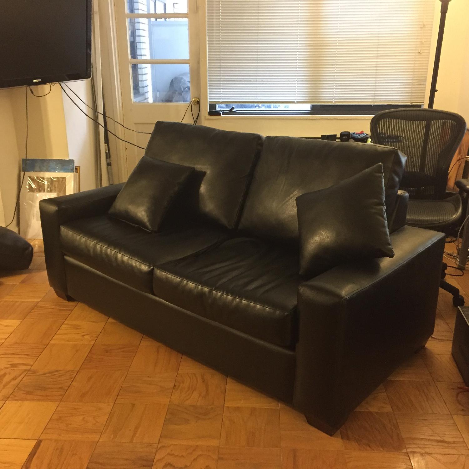 Custom Pebbled Leather Sofa - image-6