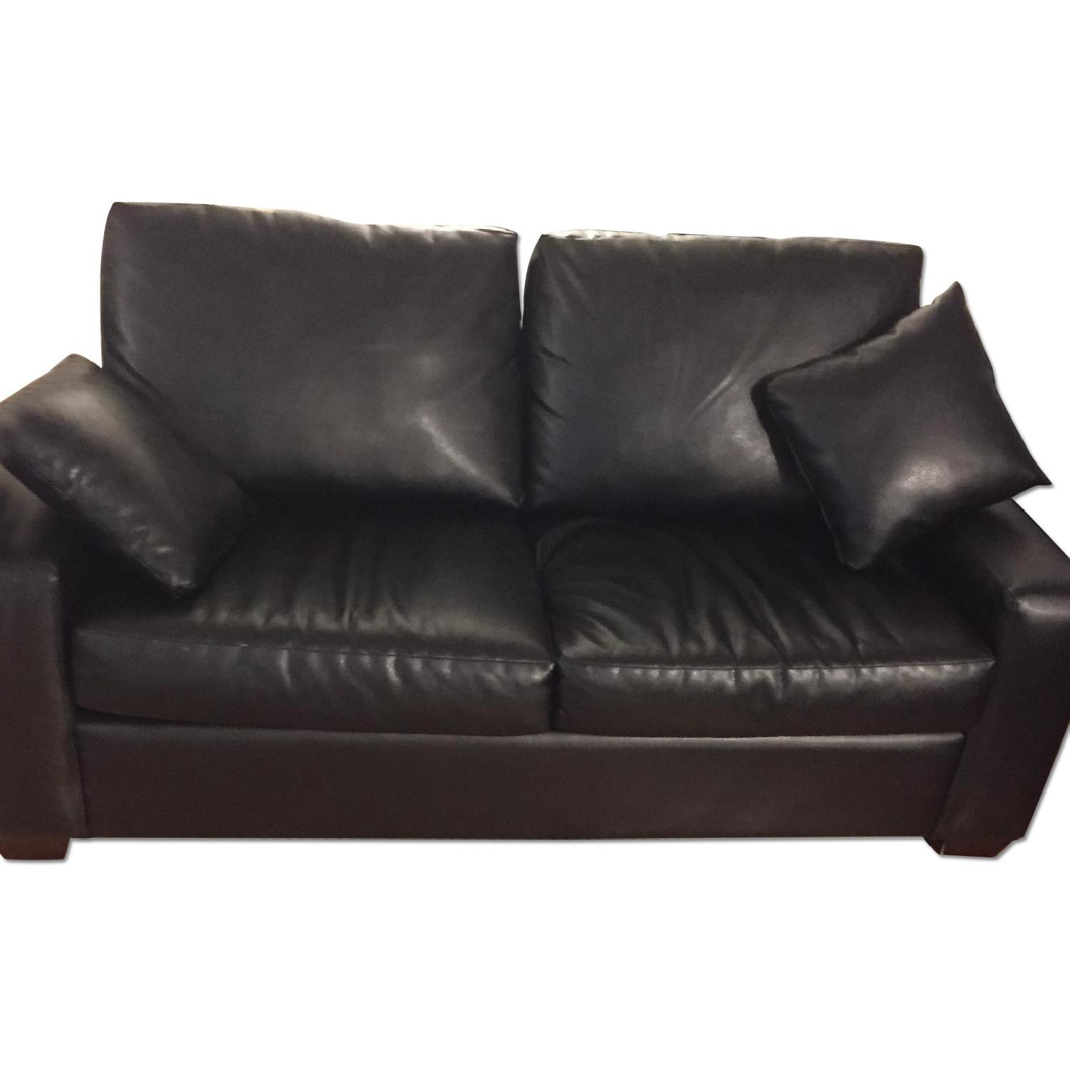 Custom Pebbled Leather Sofa - image-0