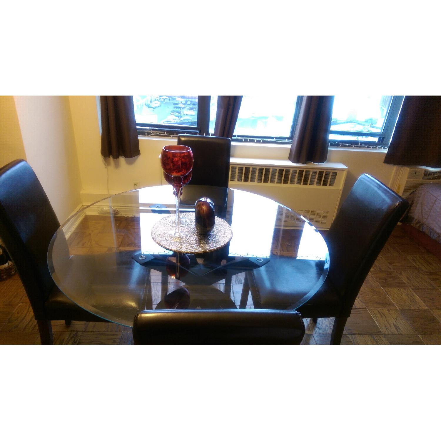 Pier 1 Glass Dining Table w/ 4 Chairs - image-1