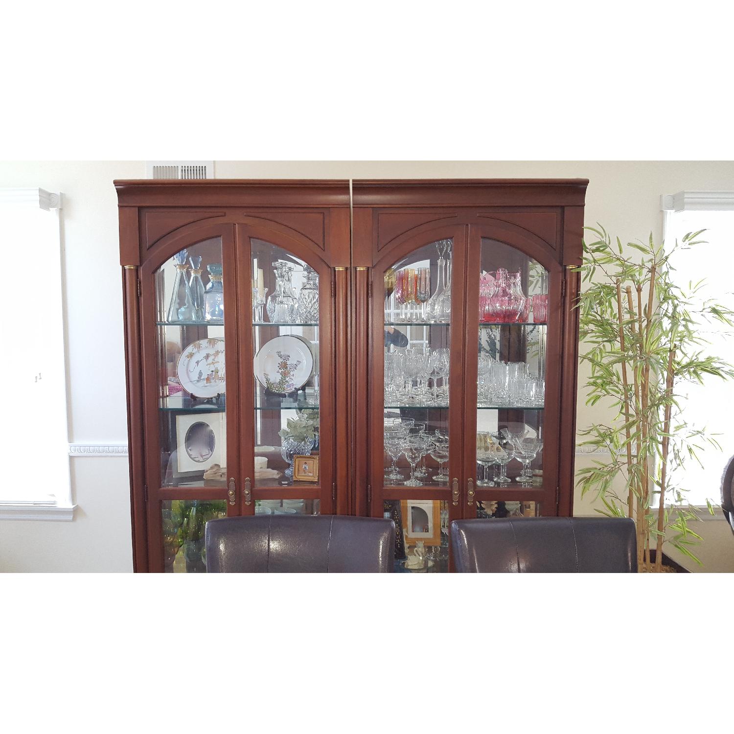 Ethan Allen Glass Shelf Cabinet - image-1