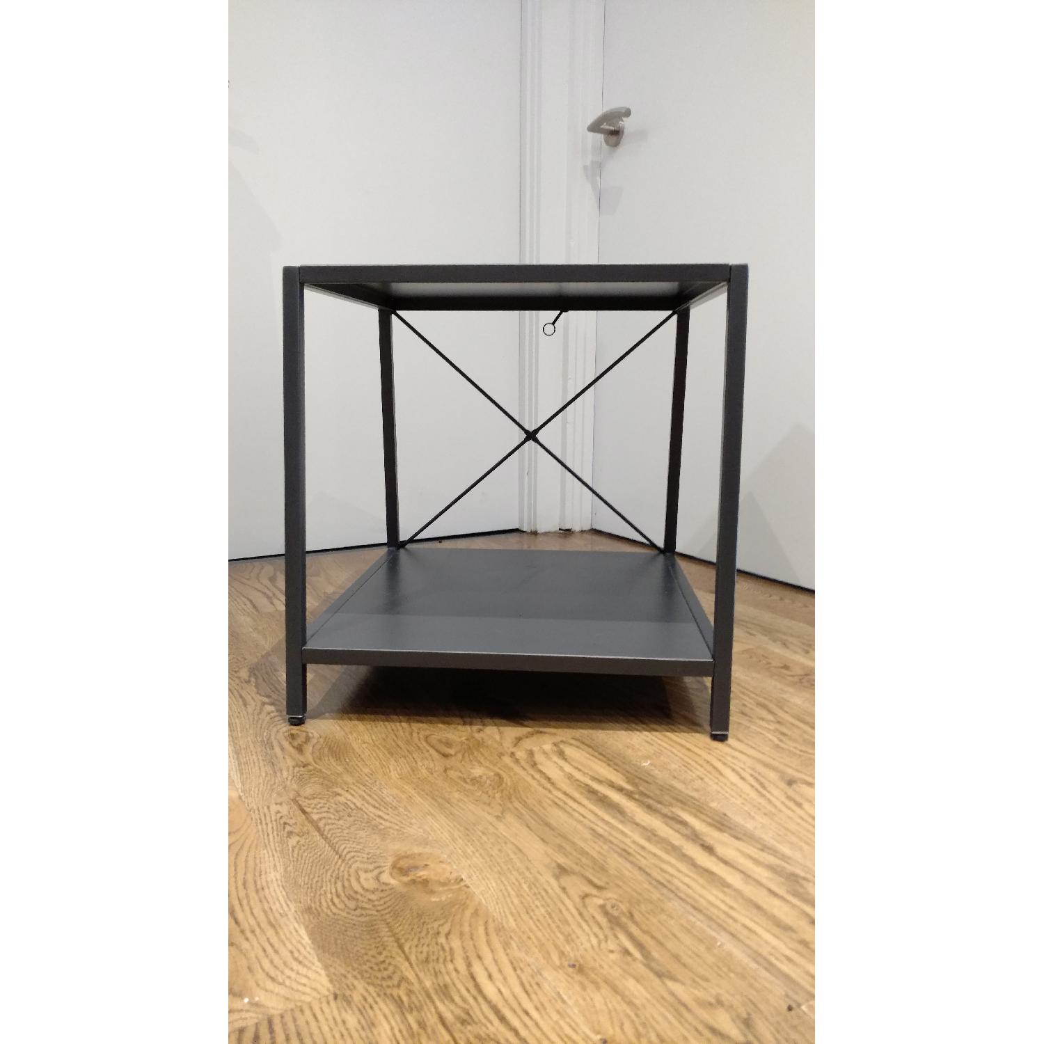 CB2 Harvey Gunmetal Side Table/Night Stand AptDeco