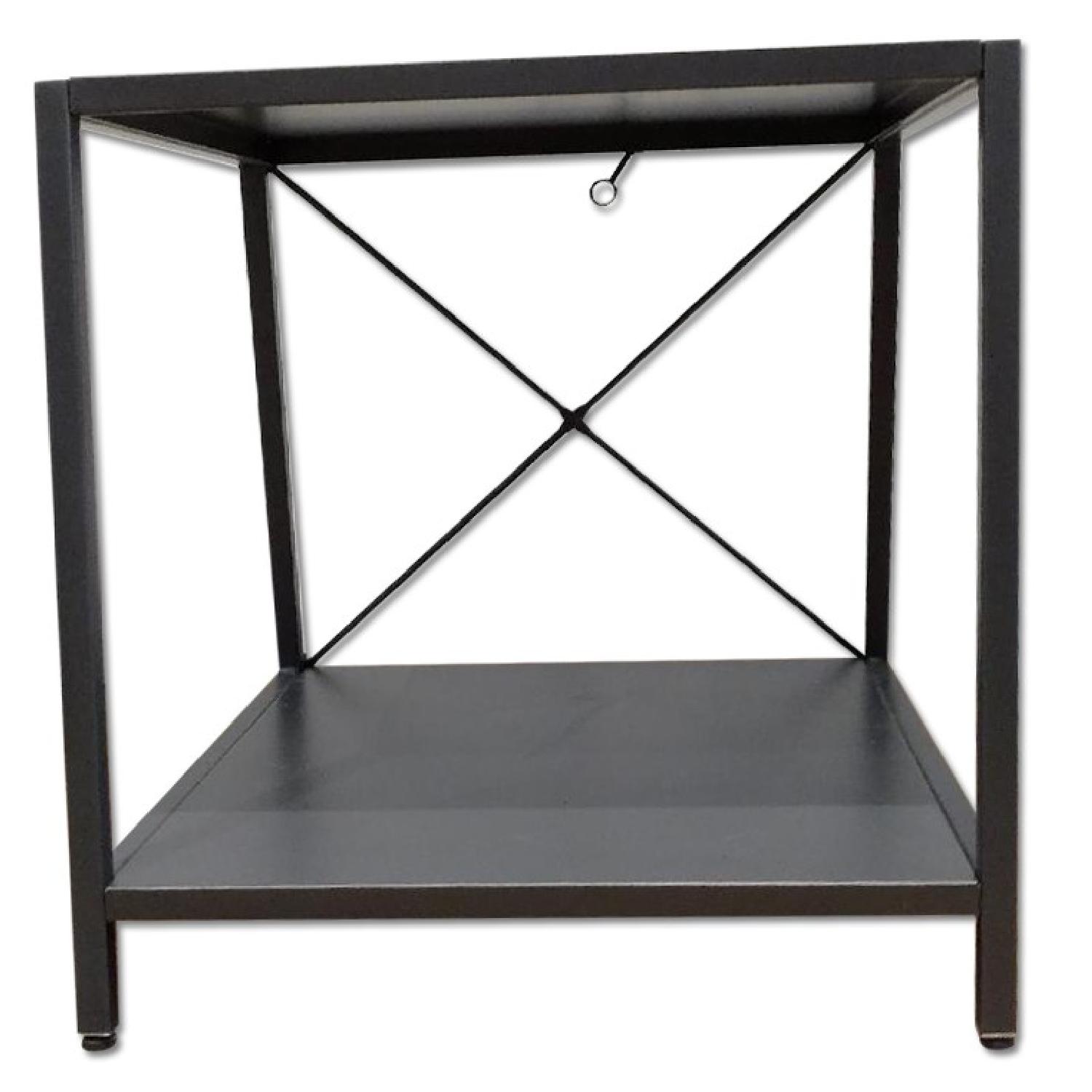CB2 Harvey Gunmetal Side Table/Night Stand AptDeco