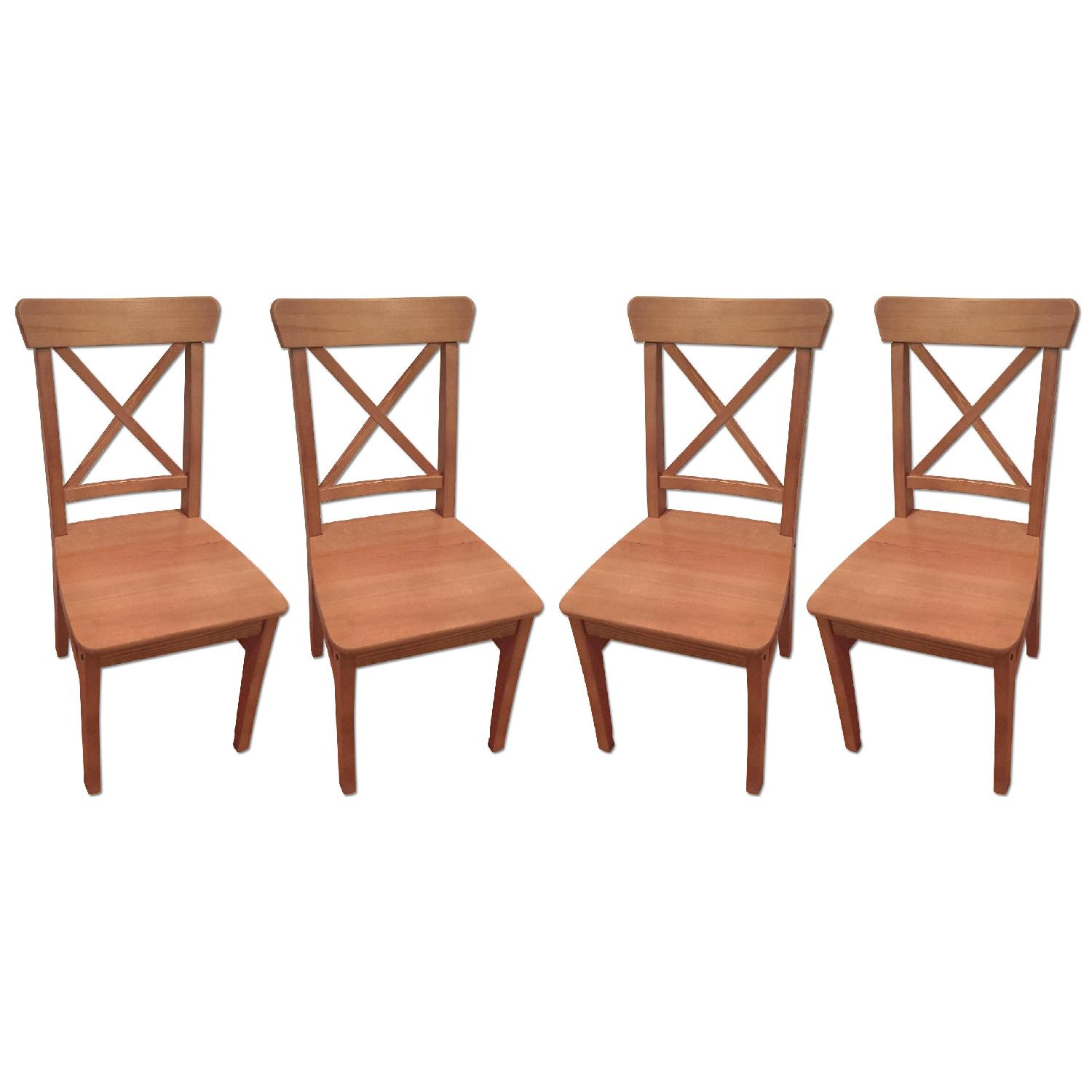 Ikea Cross Back Dining Chairs Set of 4) AptDeco