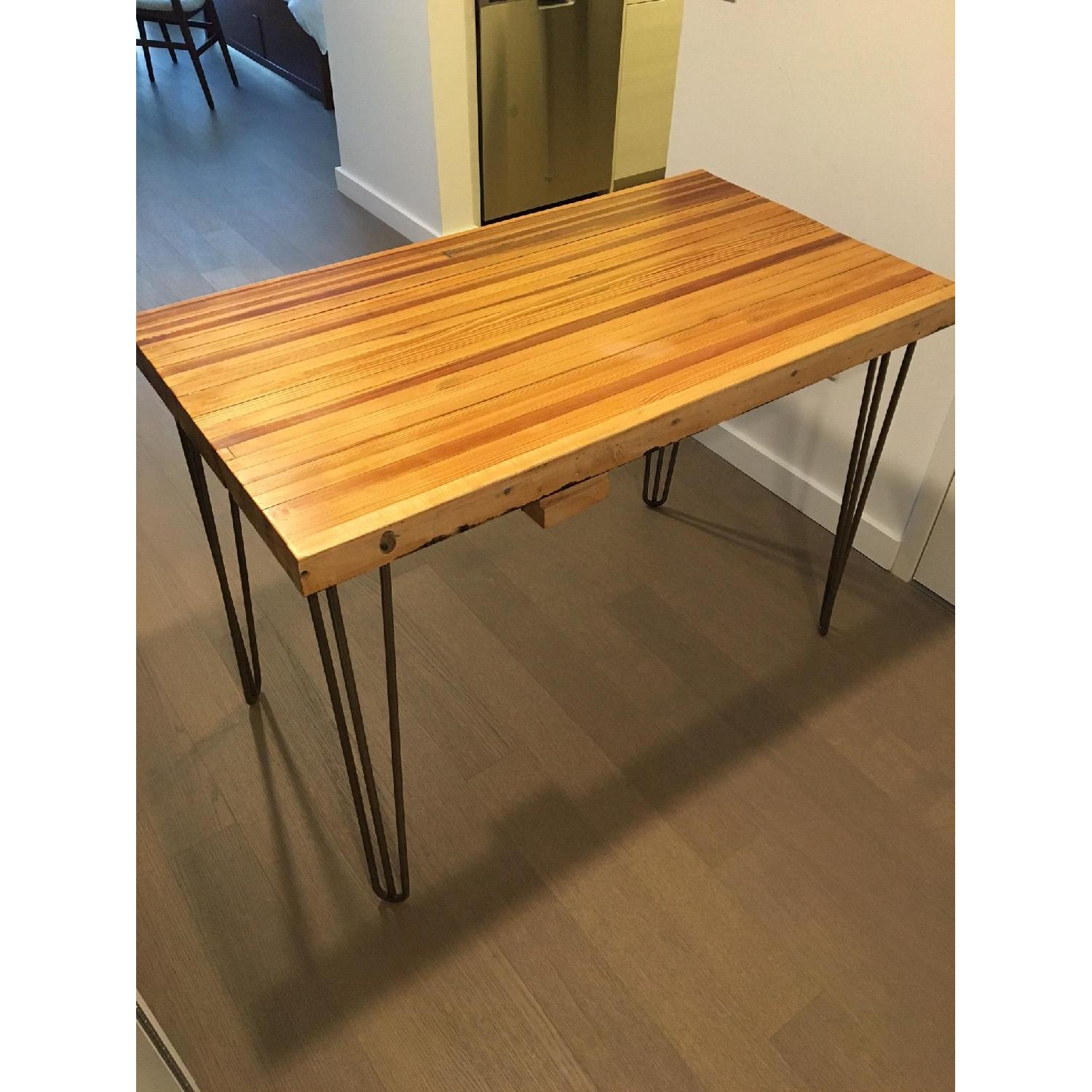 Reclaimed Wood Bowling Lane Table - image-1