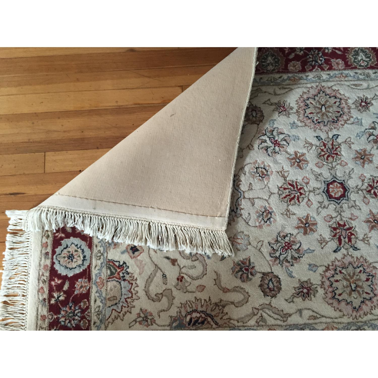 Hand-Made Wool Rug w/ Silk Highlights - image-2