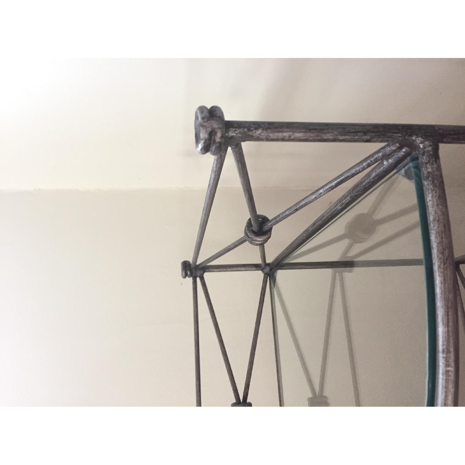 Brushed Iron & Glass Corner Shelves - image-4